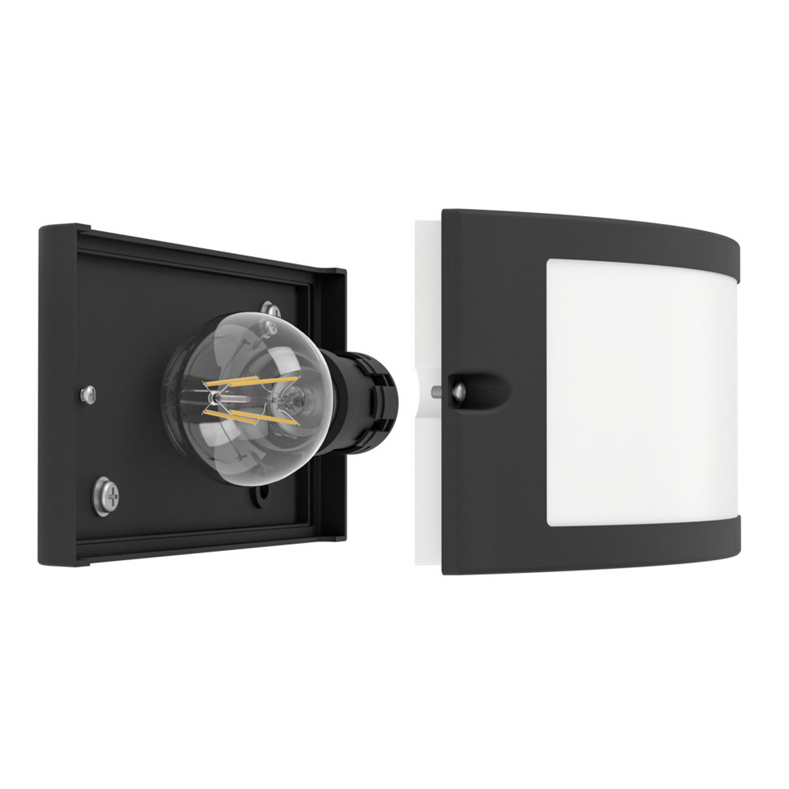 EGLO buitenwandlamp POGGIARELLO, zwart, plat model 22 cm IP54