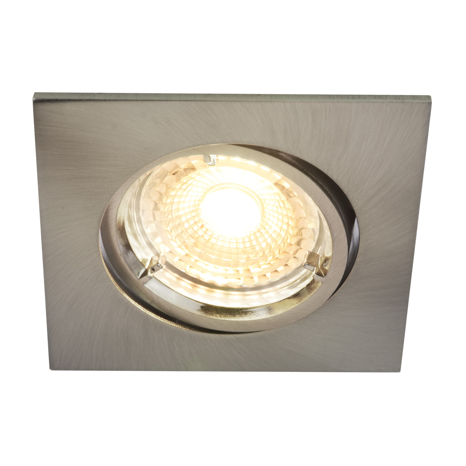 Nordlux Carina downlight dim tilt 3-set angular nickel, for Living / Dining Room, metal, GU10, 5 W, energy efficiency: A++, L: 8.5 cm, W: 8.5 cm