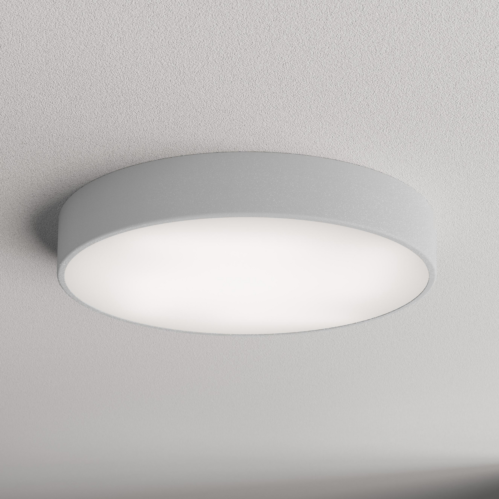 Deckenlampe Cleo 500, grau, Sensor, IP54, Ø 50 cm, Metall