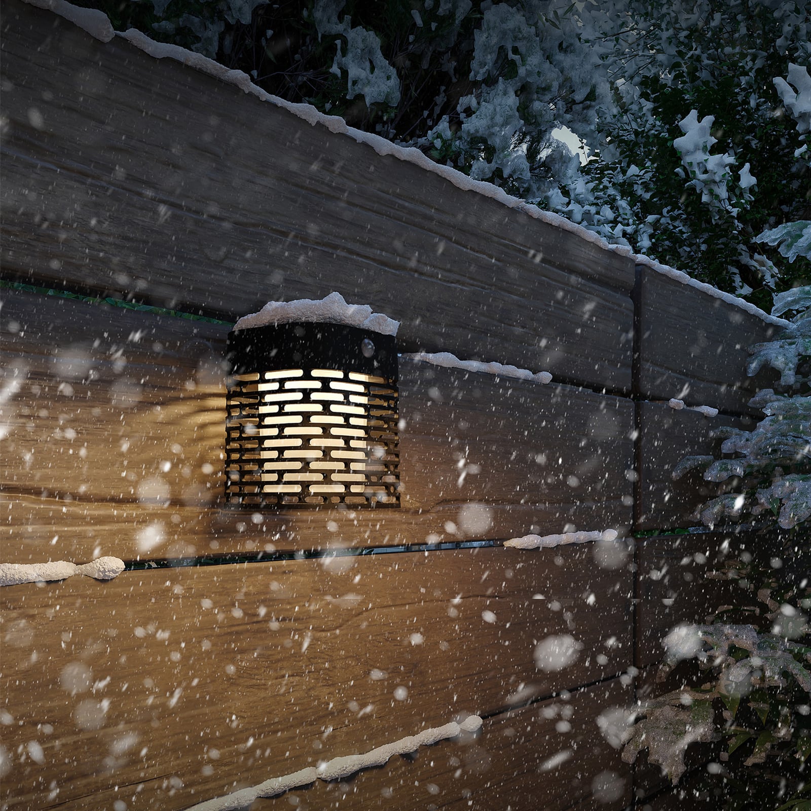 Philips LED-sončna stenska svetilka Hara, črna, s senzorjem, IP44 Philips LED-sončna stenska svetilka Hara, črna, s senzorjem, IP44