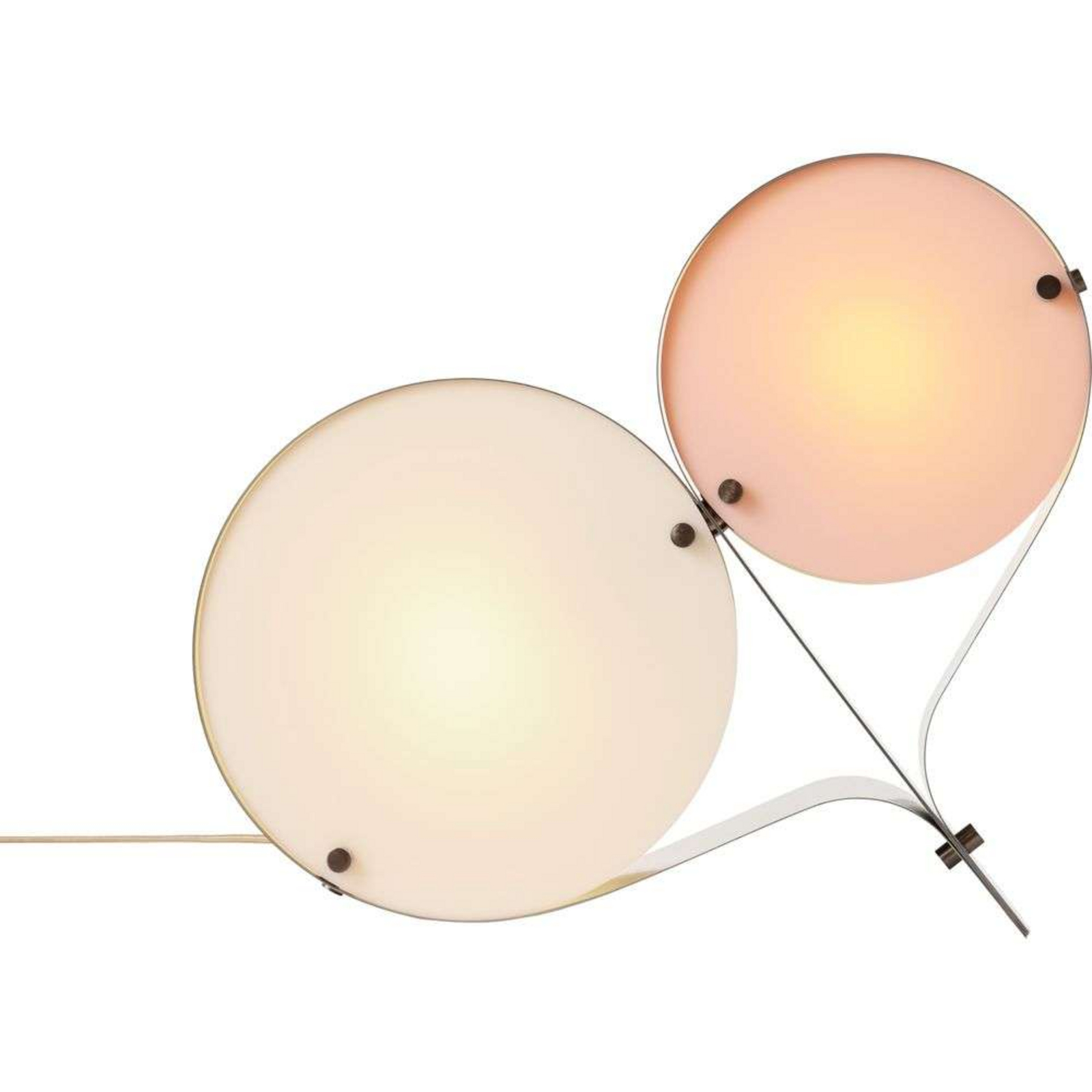Coppia Candeeiro de Mesa Bronze Aço/Ivory/Blush - GUBI