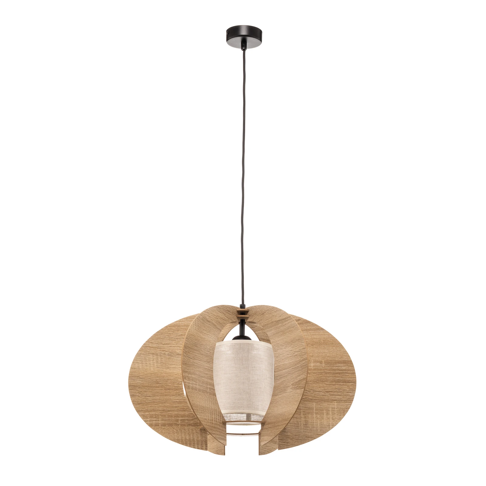 Piekaramais gaismeklis Modern C M ar koka lamellēm Ø 50 cm