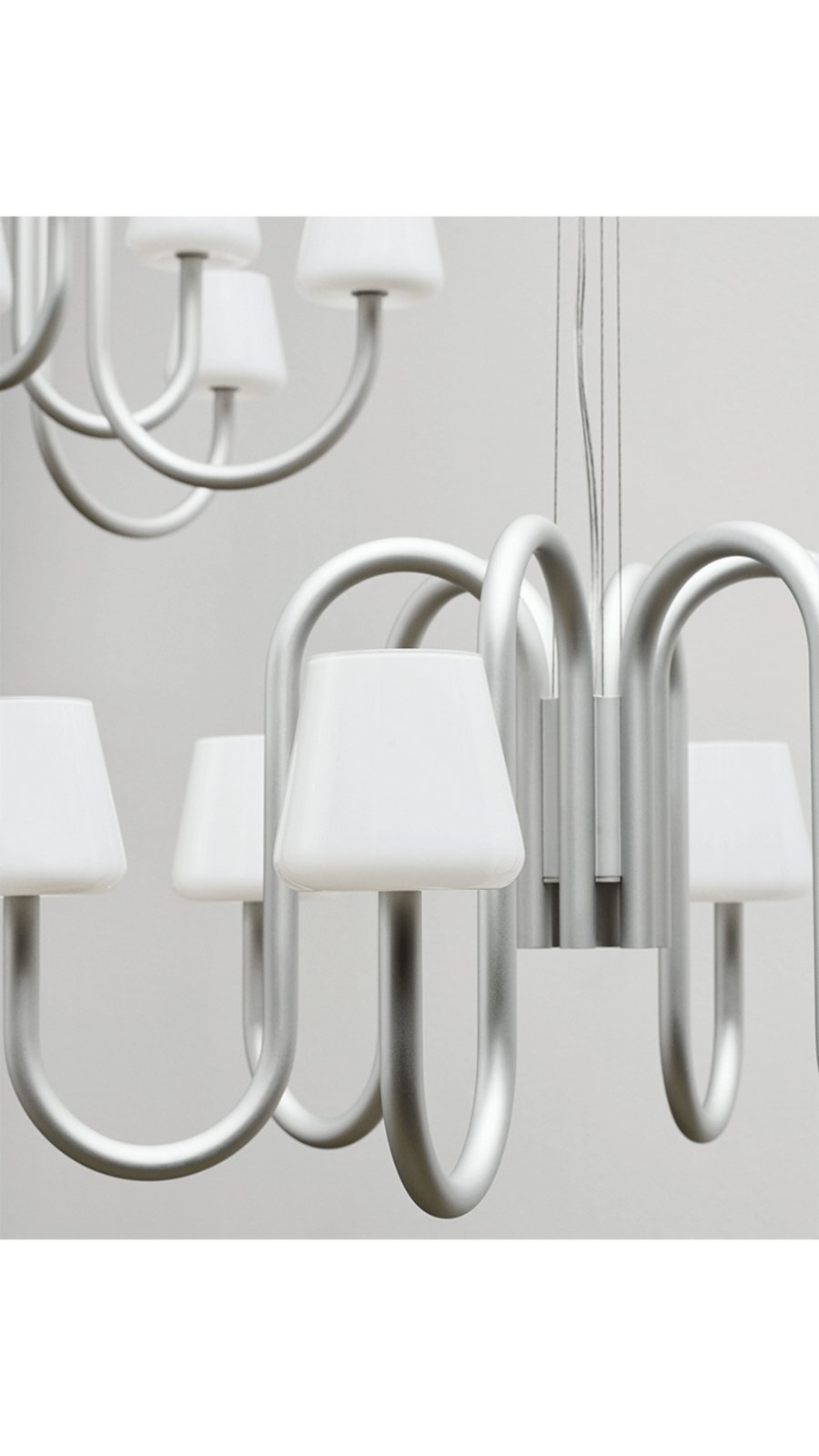 Apollo 745 Chandelier Alu/White Opal - HAY