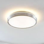 Lindby LED-kattovalaisin Emelie, Ø 35 cm, harmaa, metallia