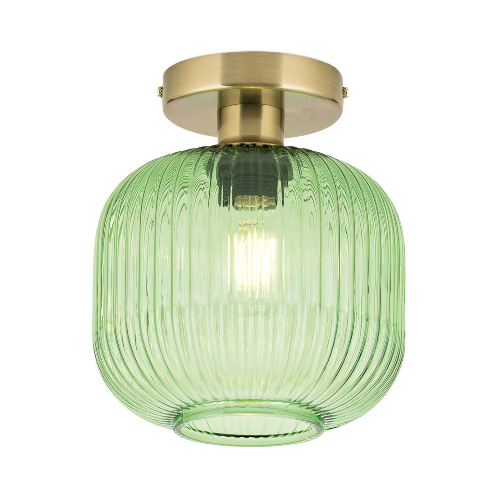 Plafonnier Carneval, vert, Ø 20 cm, verre, E27
