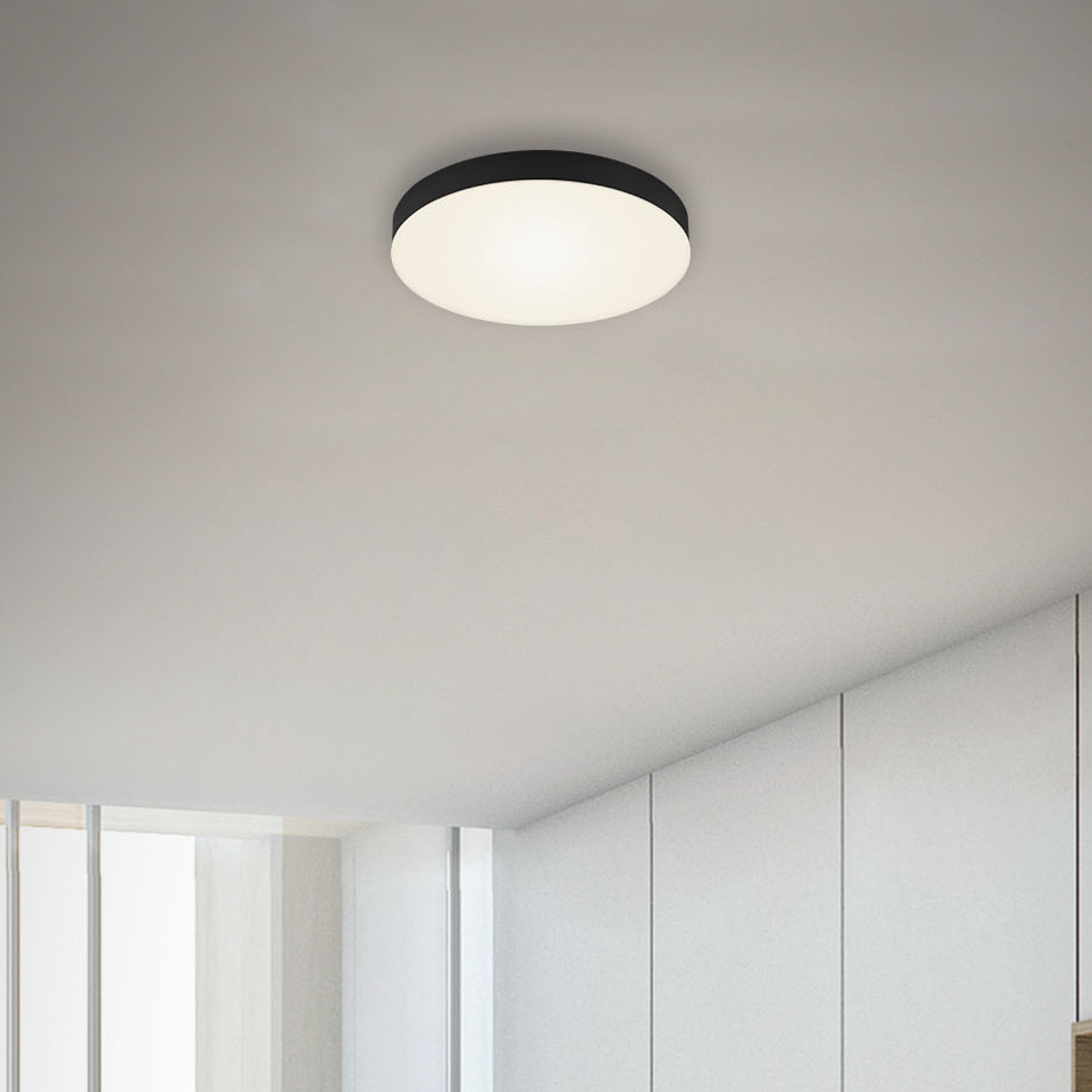 Flame LED ceiling light, Ø 21.2 cm, black