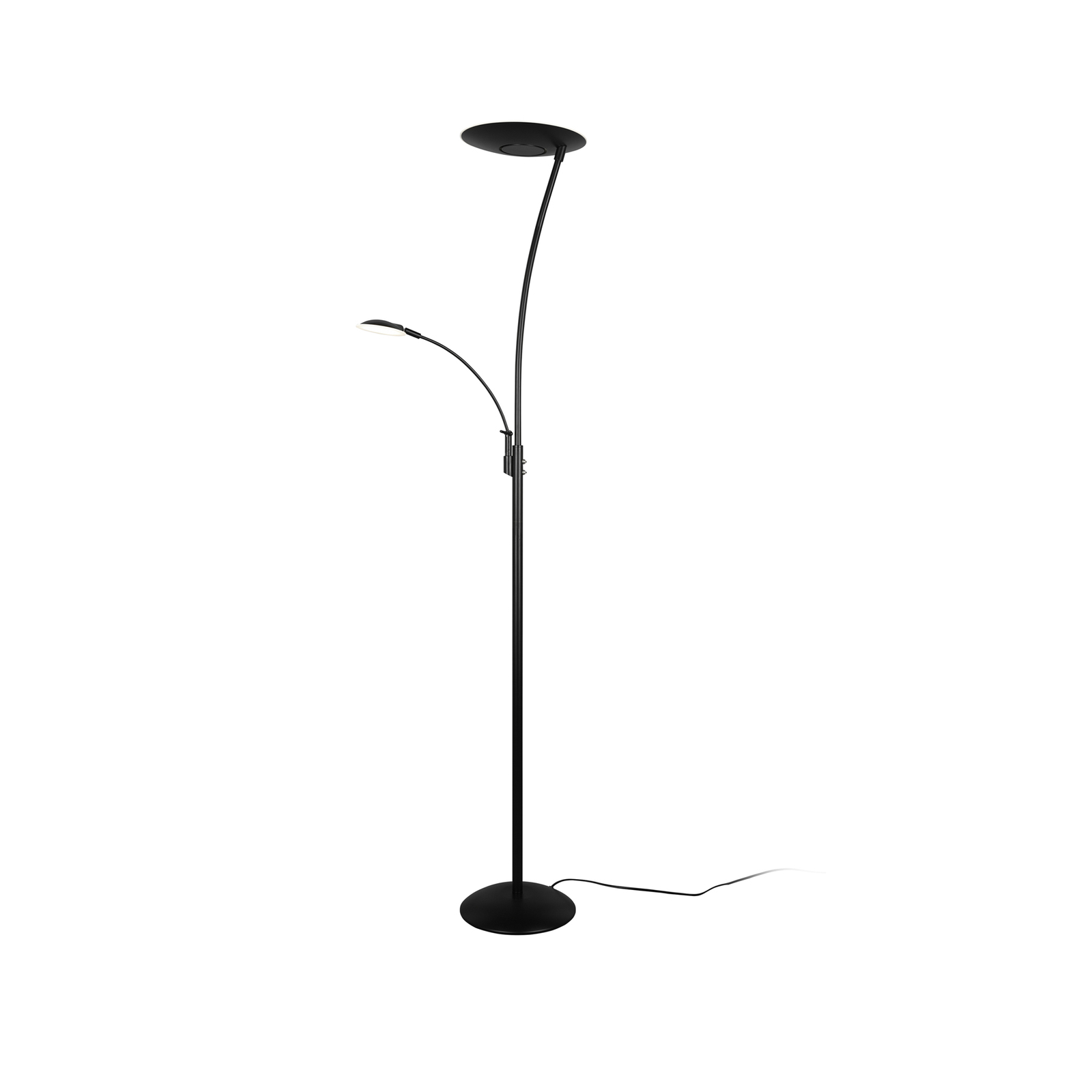 LED-Stehlampe Granby mit LED-Leselicht schwarz