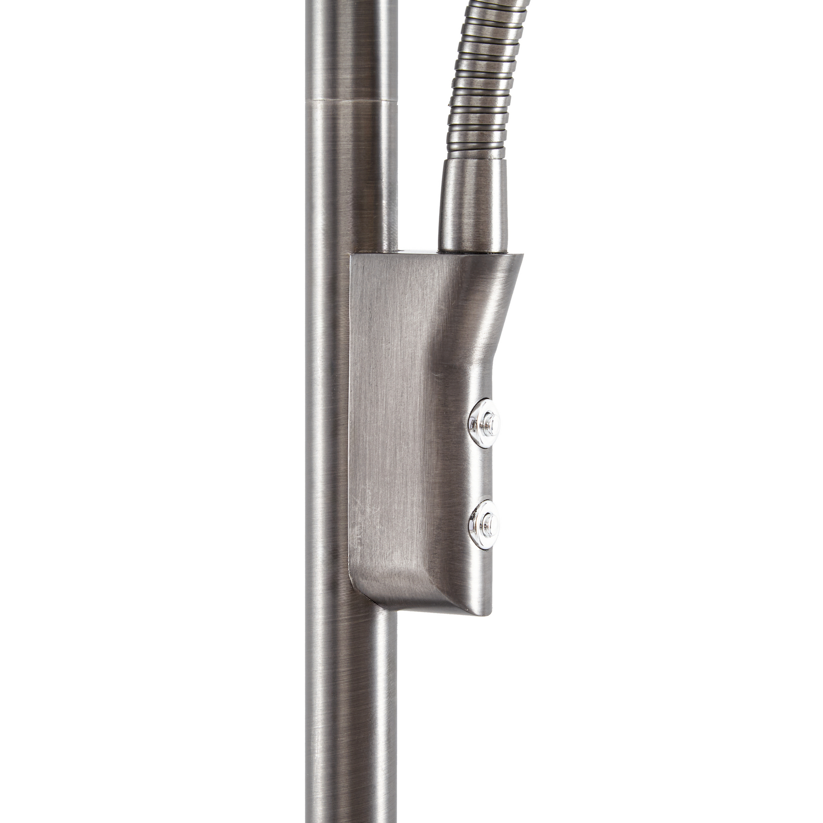 Lucande LED vloerlamp Raymond, titaniumkleurig, CCT, leeslampje Lucande LED vloerlamp Raymond, titaniumkleurig, CCT, leeslampje