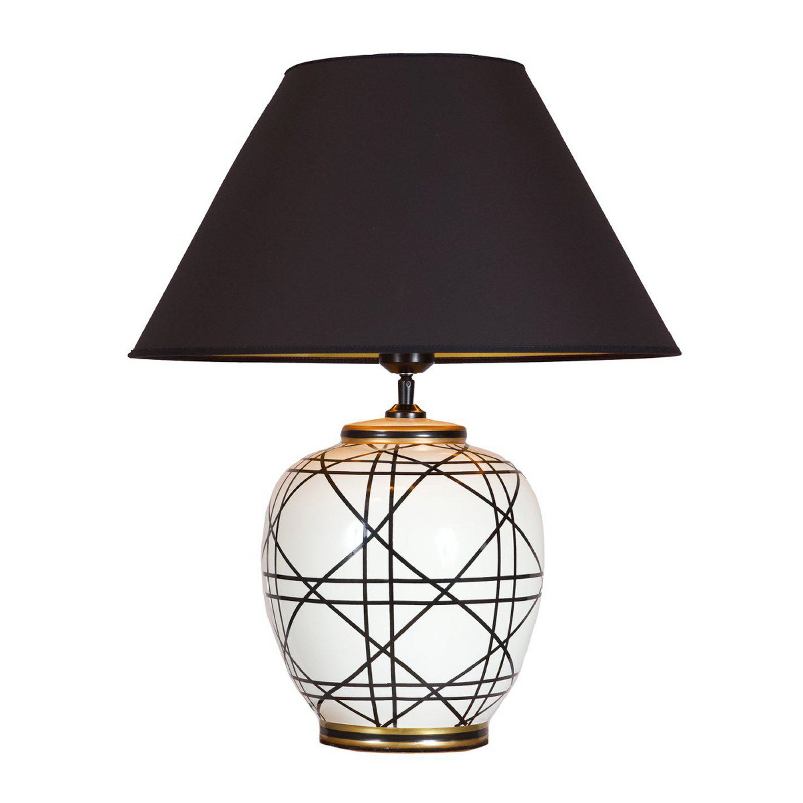 Lampe à poser PR Home New York, noire, hauteur 45 cm, céramique Lampe à poser PR Home New York, noire, hauteur 45 cm, céramique