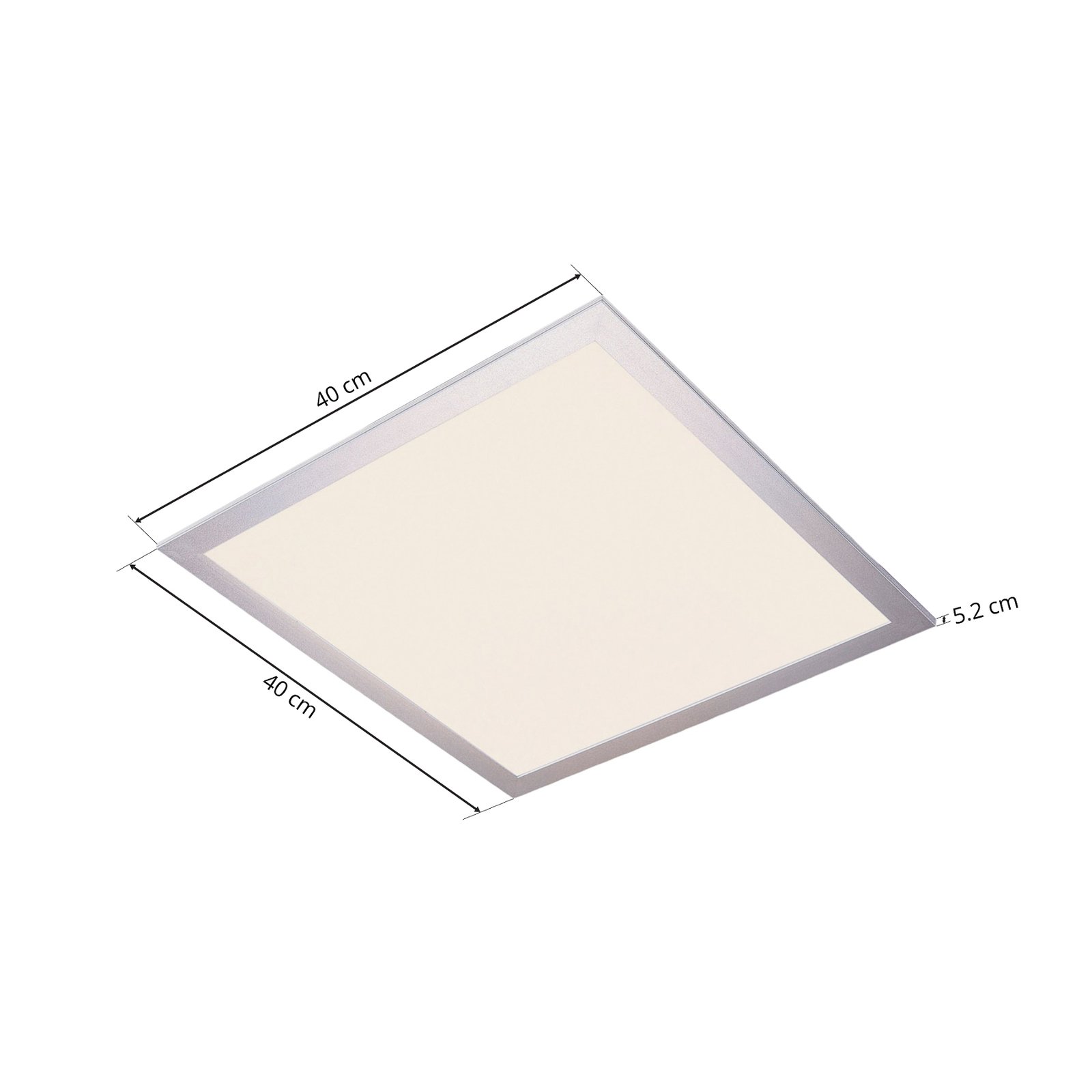 Lindby LED-paneeli Livel, 4 000 K, 40 cm x 40 cm, alumiini