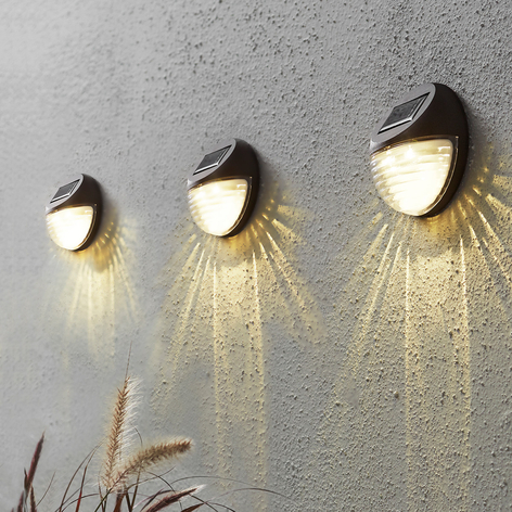 Fency - LED-solcellevegglampe i sett på 3