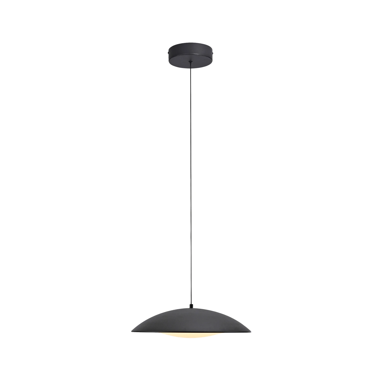 Κρεμαστό φωτιστικό LED LENTE, μαύρο, Ø 40 cm, μέταλλο, Switchdim
