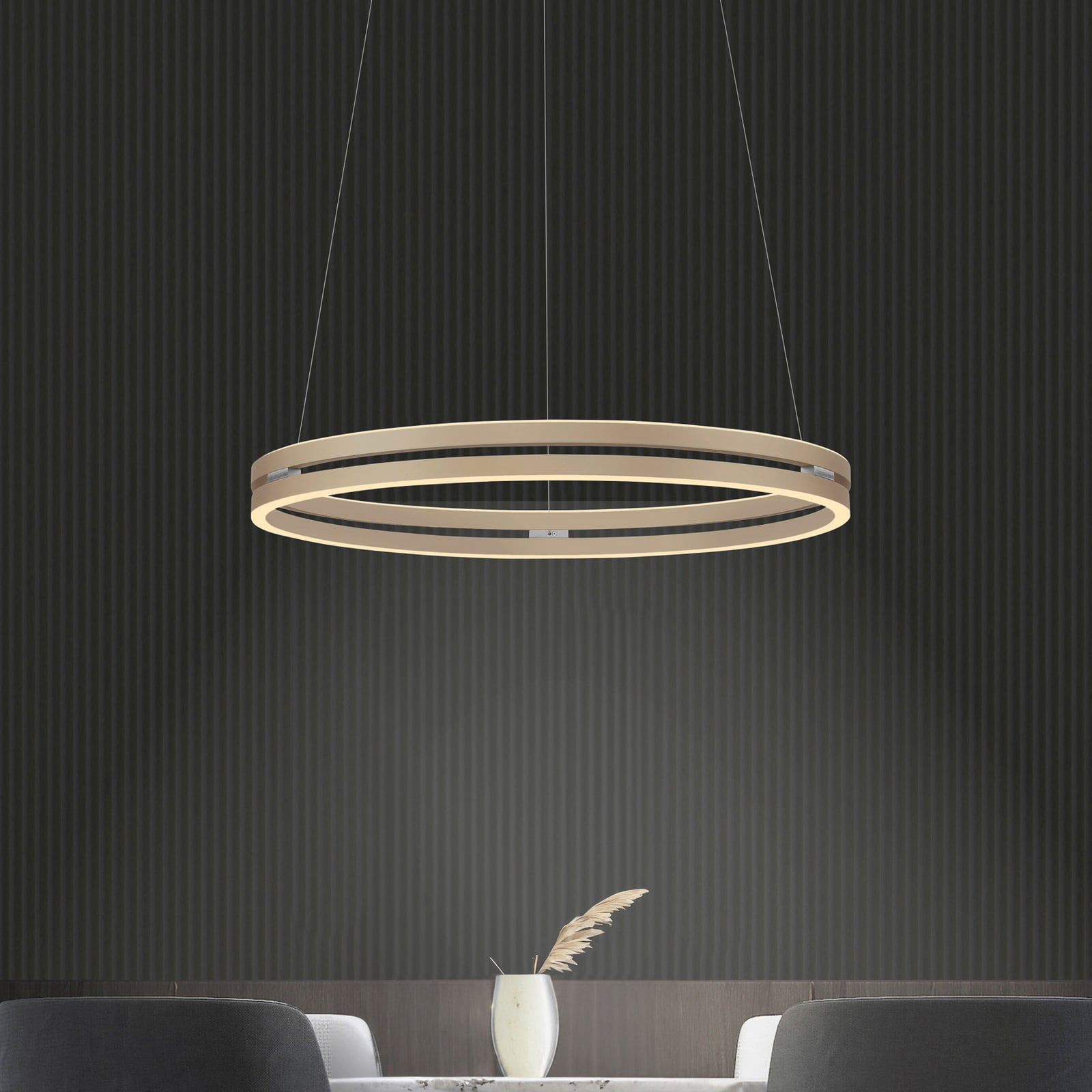 E-Loop LED-Hängeleuchte bronze, Ø 70 cm, Alu, CCT - PURE E-Loop LED-Hängeleuchte bronze, Ø 70 cm, Alu, CCT - PURE