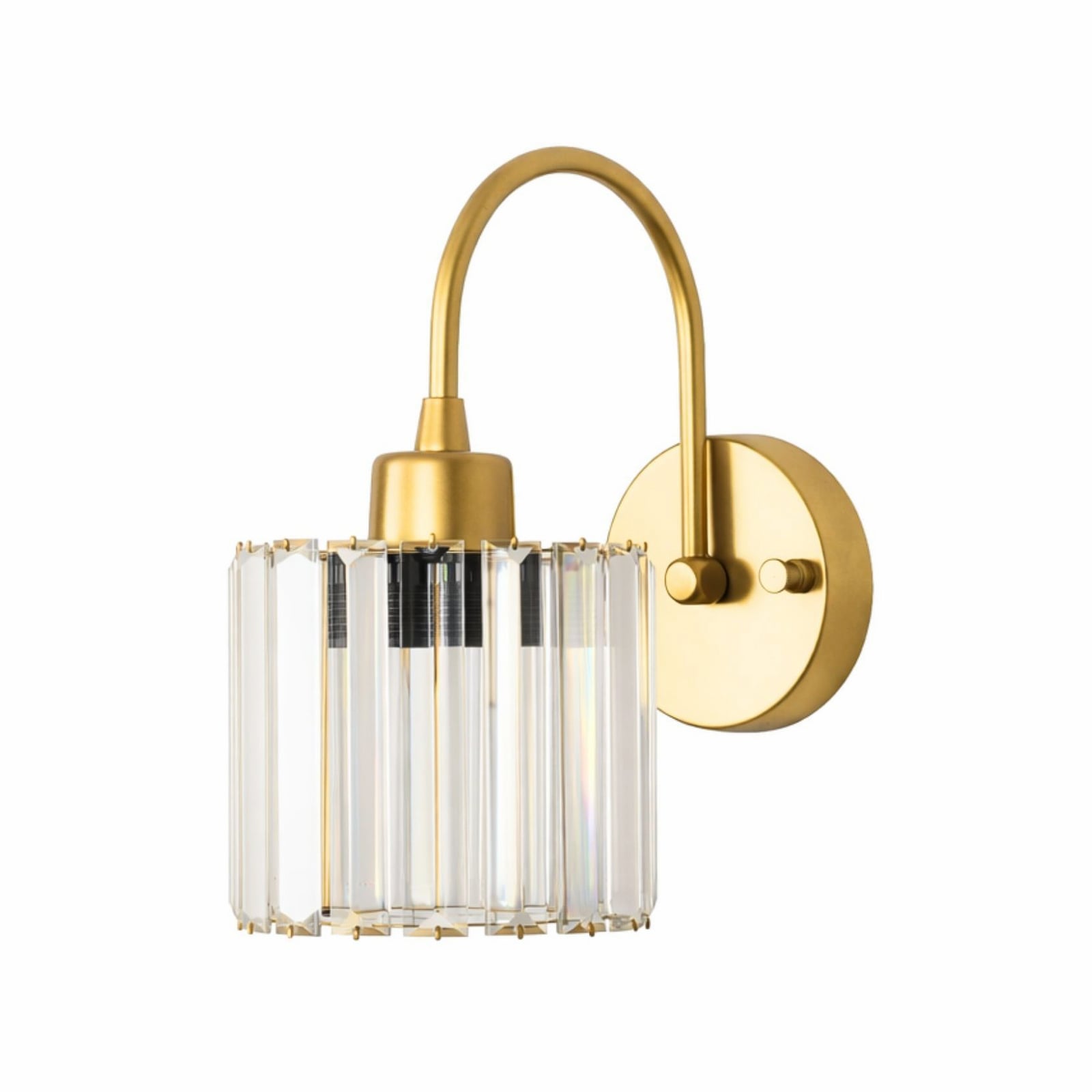 Wandlamp Yakops, goudkleurig, Ø 13 cm, glas/metaal, E14 Wandlamp Yakops, goudkleurig, Ø 13 cm, glas/metaal, E14