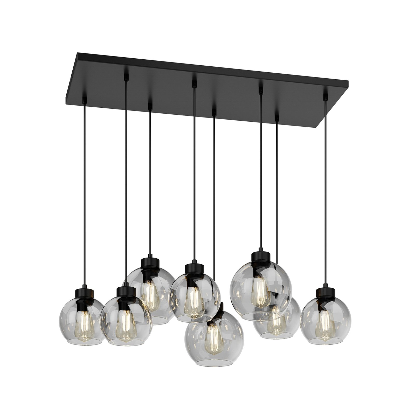 Cubus Hängelampe 95 cm lang8-flammig rauchgrau Glas