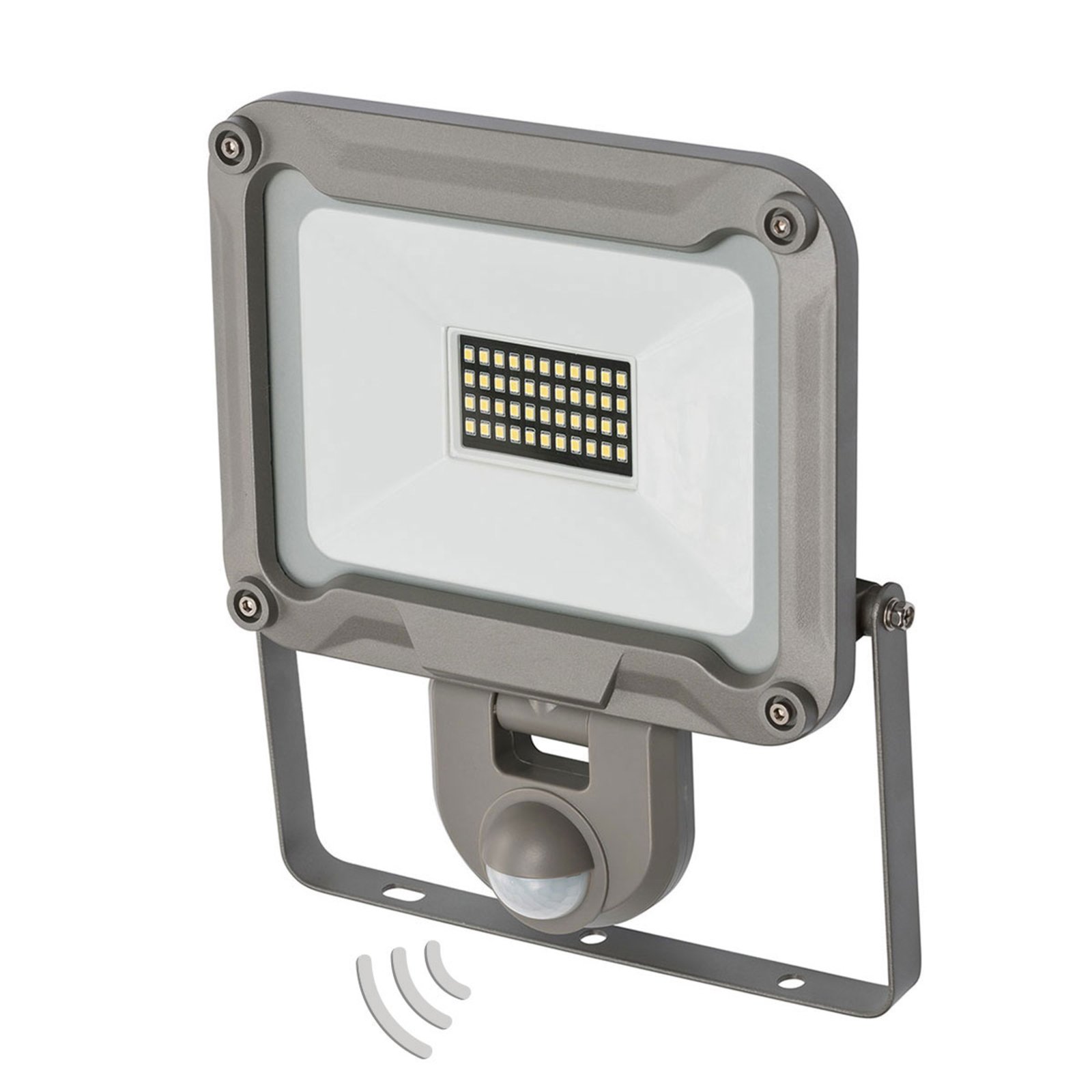 Brenenstuhl Jaro LED outdoor spotlight with sensor IP44 30 W, aluminium, security glass, 30 W, energy efficiency: A+, W: 22.9 cm, H: 26.5 cm