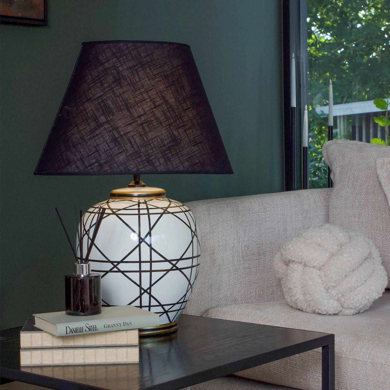 PR Home Tischleuchte New York, schwarz, Höhe 63 cm, Keramik günstig online kaufen