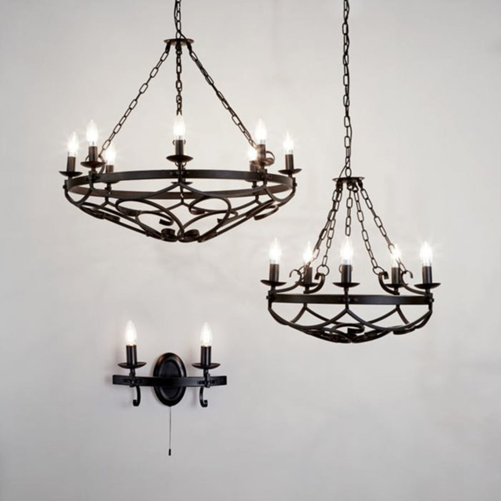 Cartwheel III chandelier, 8-bulb, Ø 80 cm