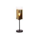 Lampe de table Ventotto, noir/or, hauteur 57 cm, métal/verre