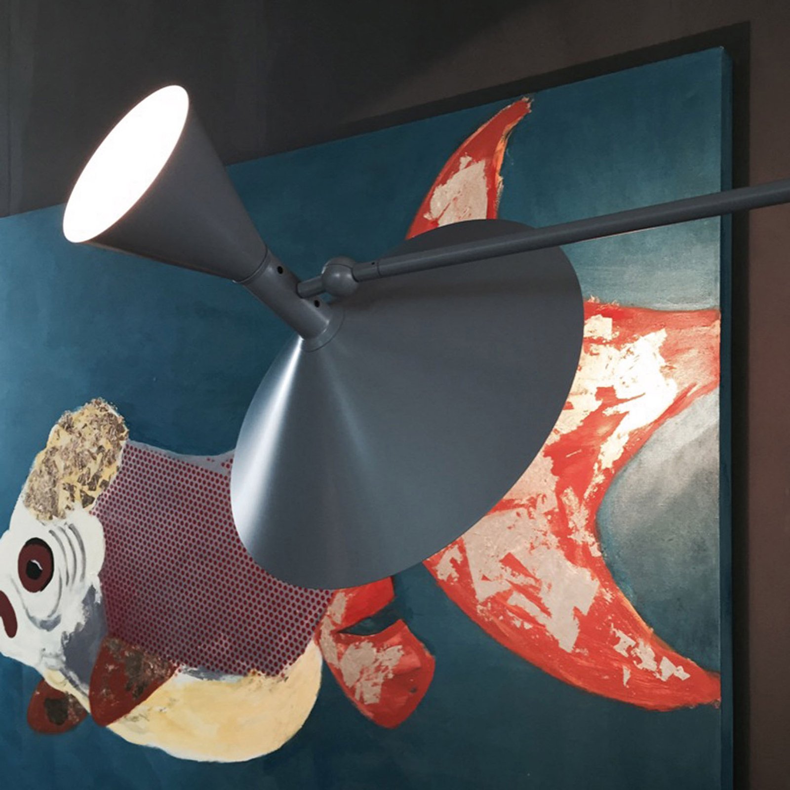 Lampe de Marseille vegglampe, matt grå - Nemo Lampe de Marseille vegglampe, matt grå - Nemo