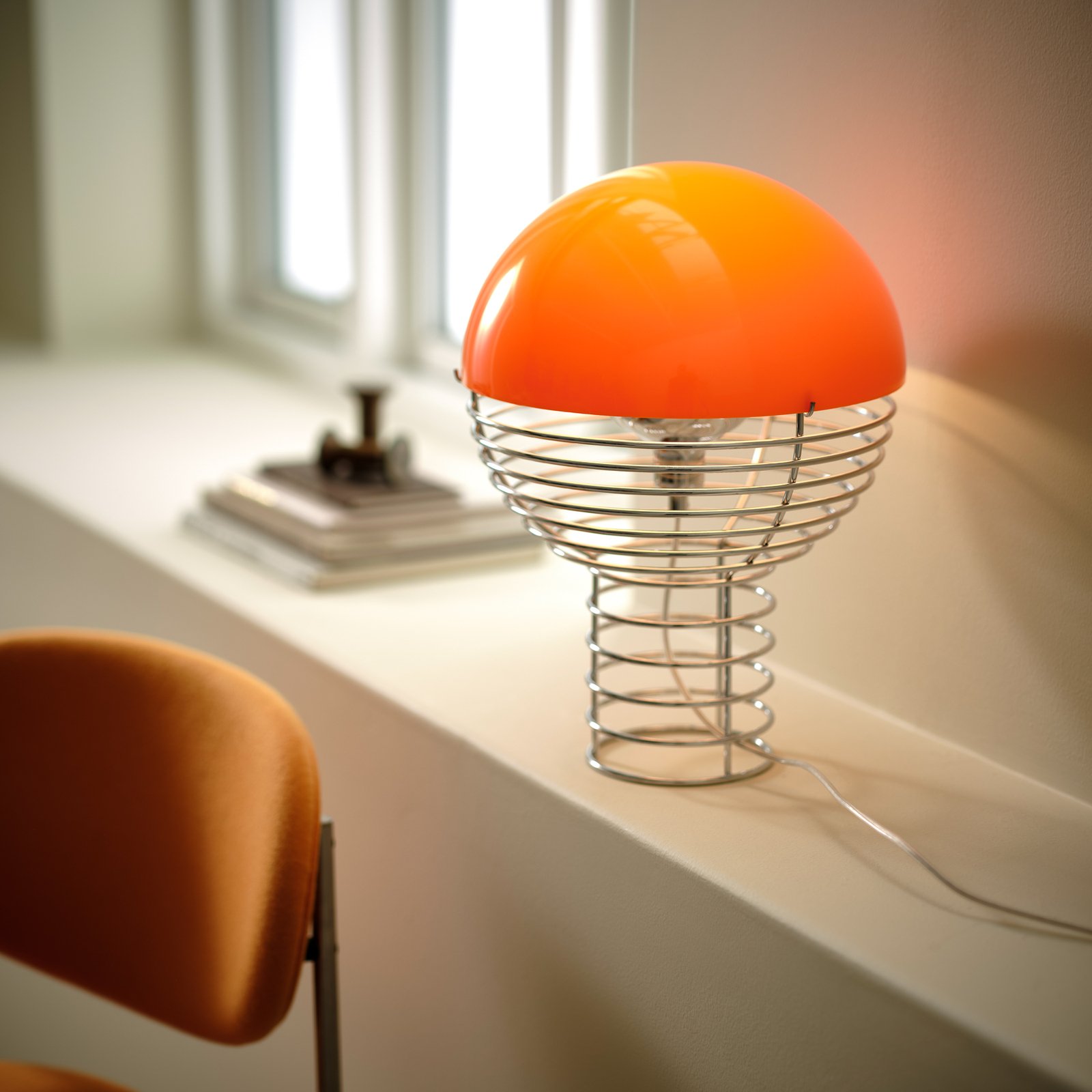 VERPAN Wire Candeeiro de mesa pequeno, cor de laranja