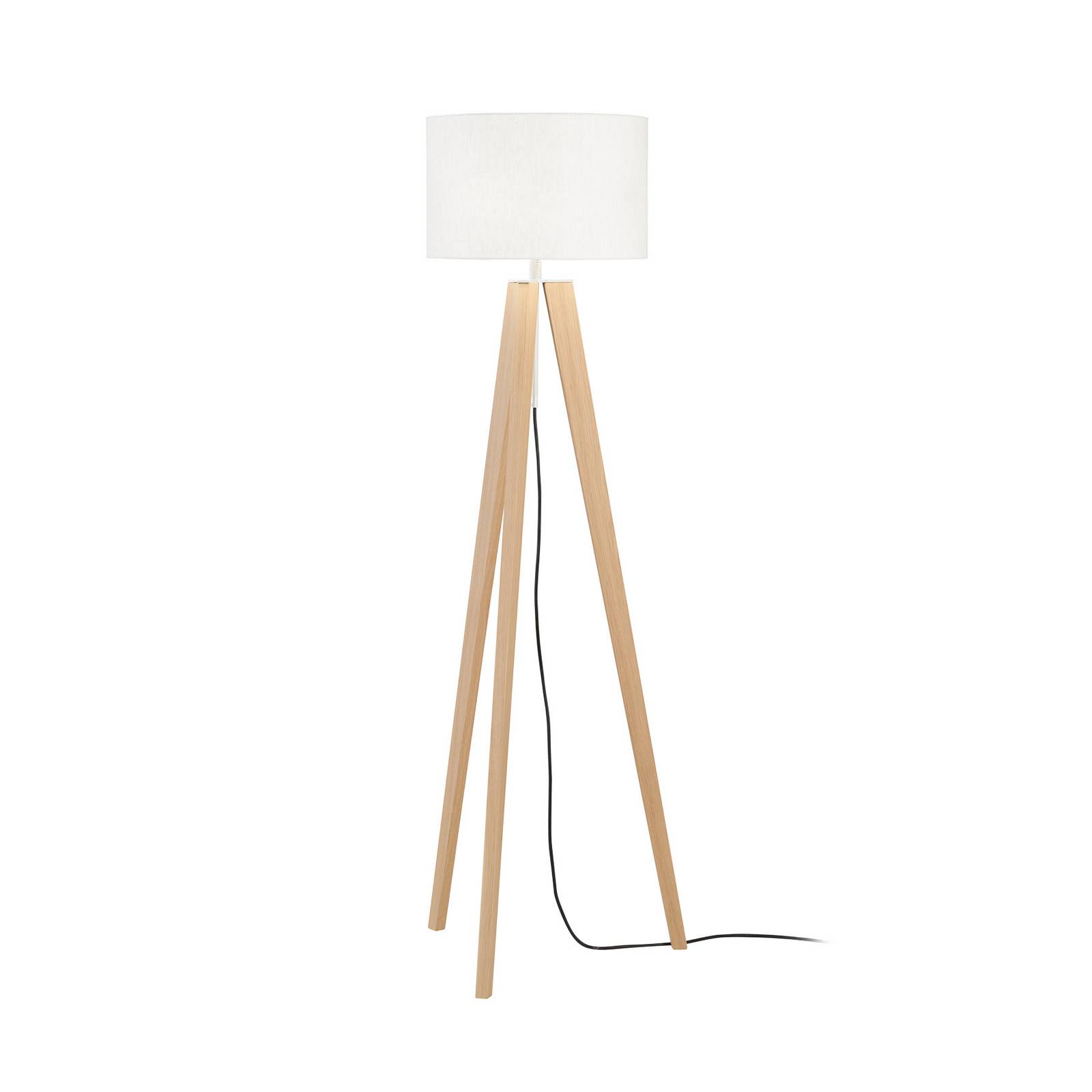 Stehlampe SHINE-WOOD, weiß/nickel/eiche, Höhe 164 cm 3 x E27