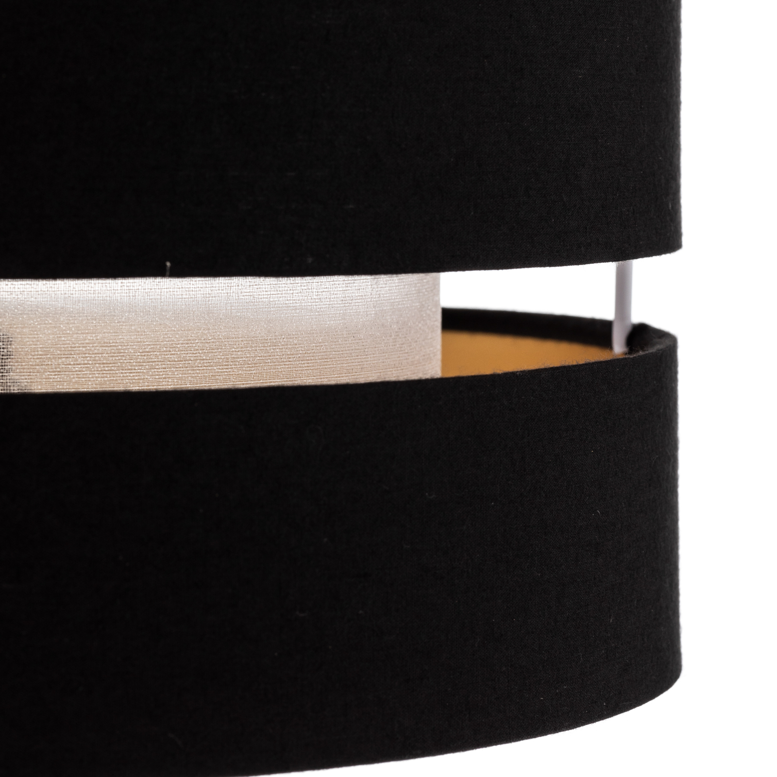 Lindby lampe à poser Tsomo, Ø 26 cm, noir, tissu, E27