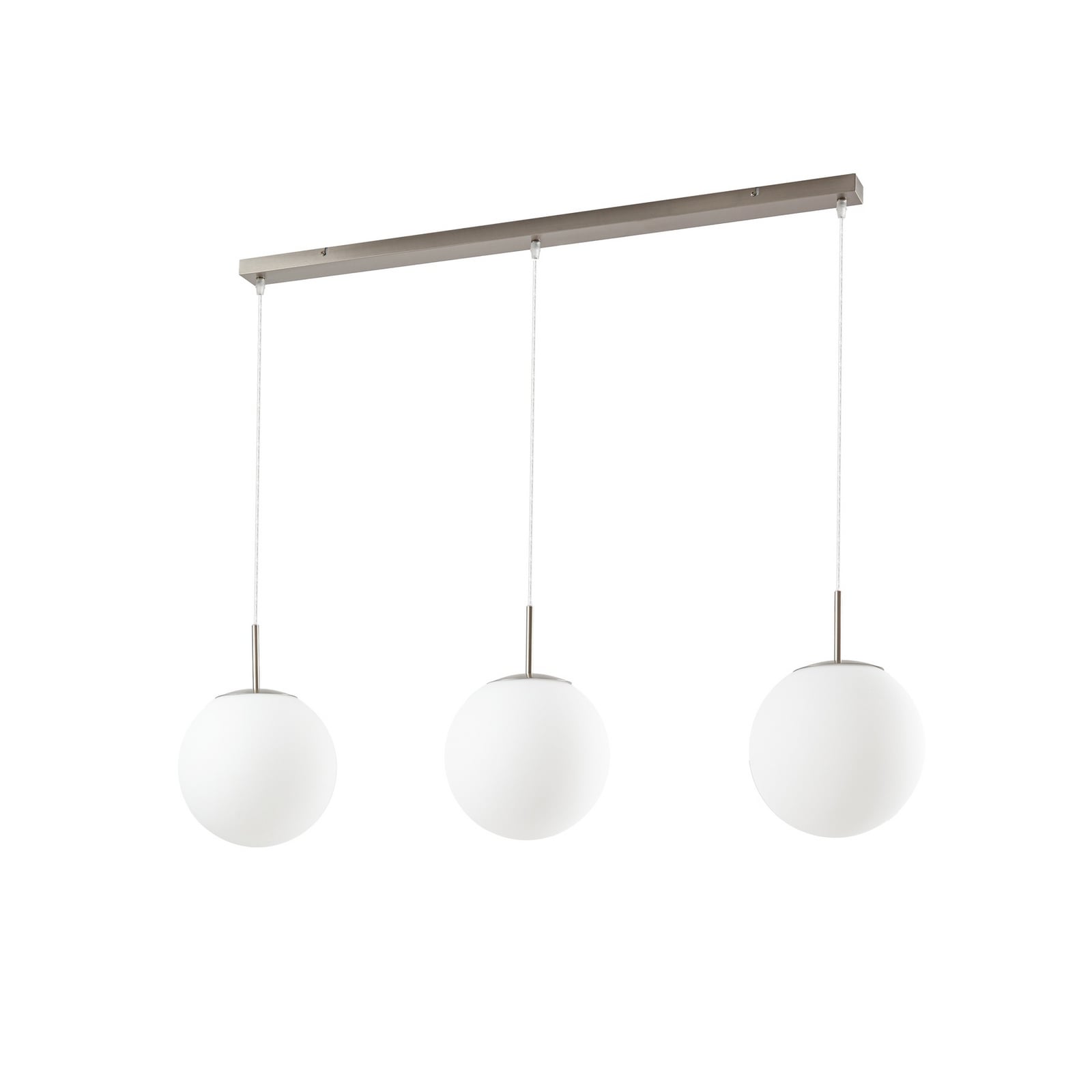 Marike hængelampe, 3 lyskilder, længde 120 cm, hvid/nikkel – Lindby Marike hængelampe, 3 lyskilder, længde 120 cm, hvid/nikkel – Lindby