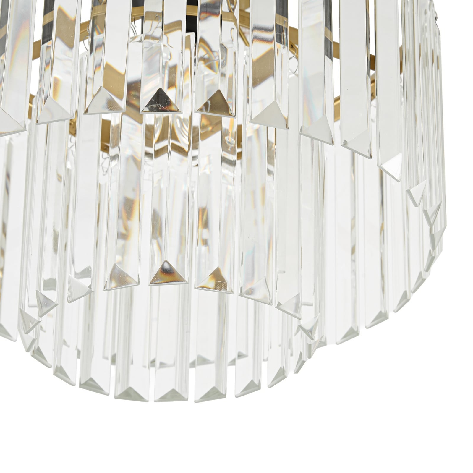 Lindby griestu lampa „Felicity“, Ø 30 cm, misiņš, kristāla stikls Lindby griestu lampa „Felicity“, Ø 30 cm, misiņš, kristāla stikls