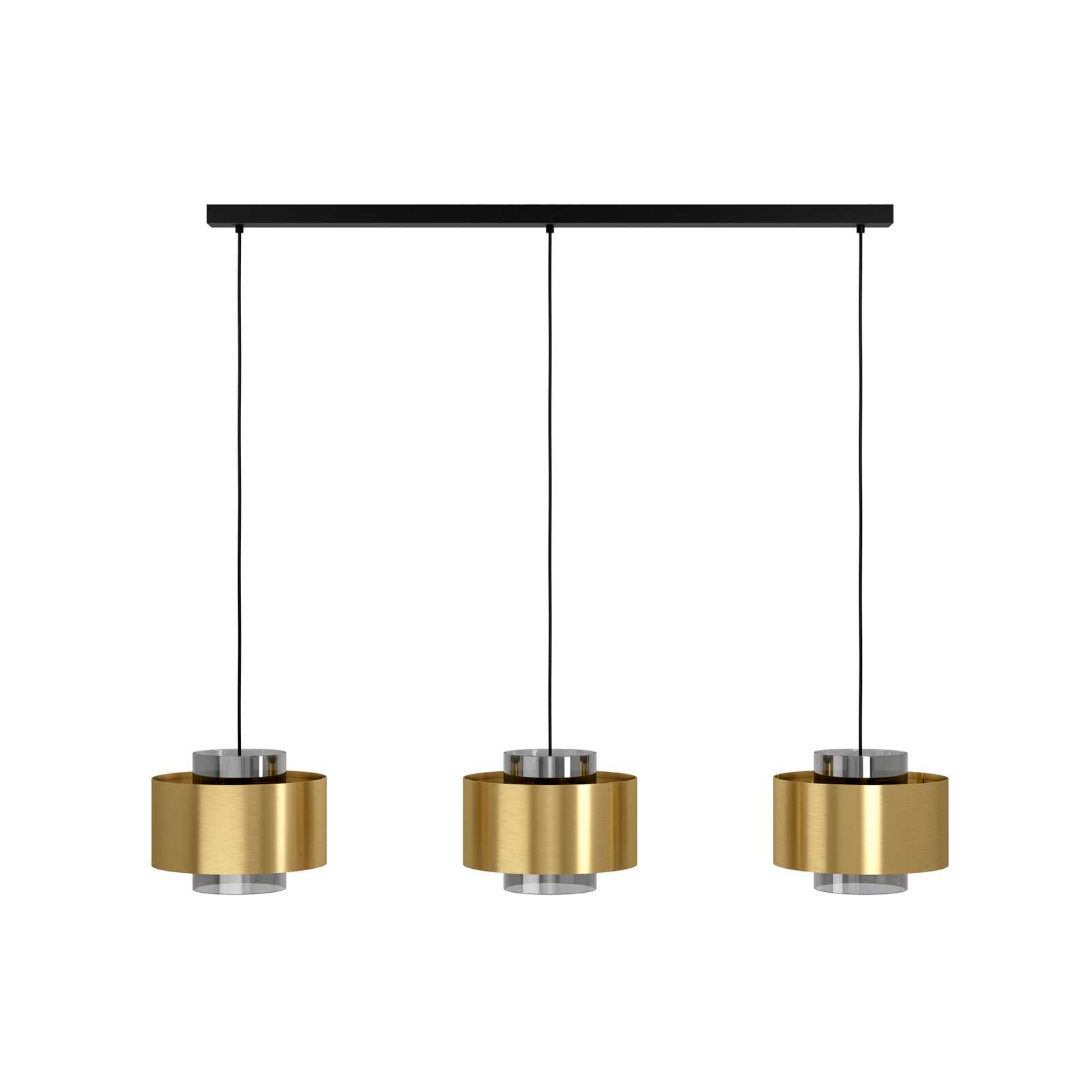 Suspension Dugla dorée, 128 cm, à 3 lampes - Stars of Light