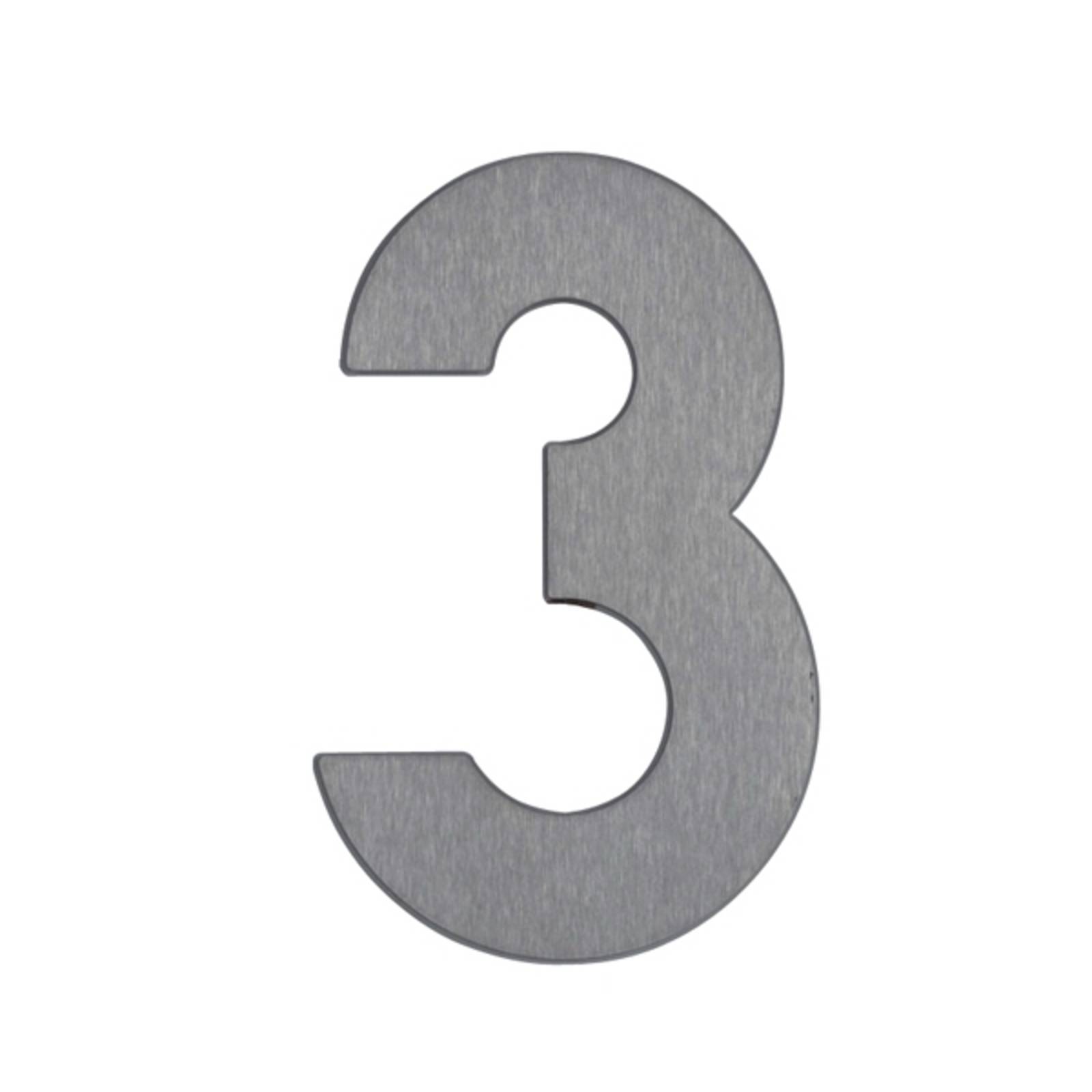 „3” házszám - rozsdamentes acél