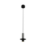 Lampada LED a sospensione 25378, nero/grigio, Ø 11 cm, metallo/cemento