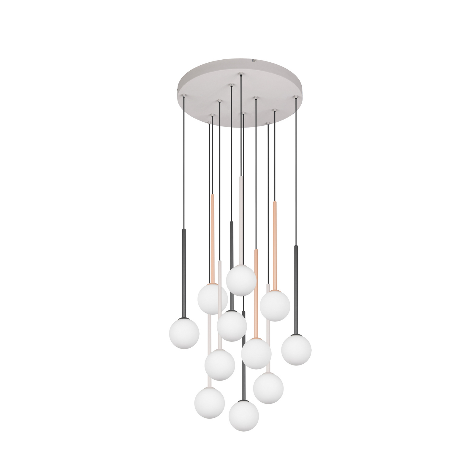 Piekaramā lampa „Firano“, krāsaina, Ø 66 cm, metāla, 11-spuldzīga.