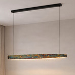 Quitani LED hanging light Persida, 148 cm, impact metal, gold