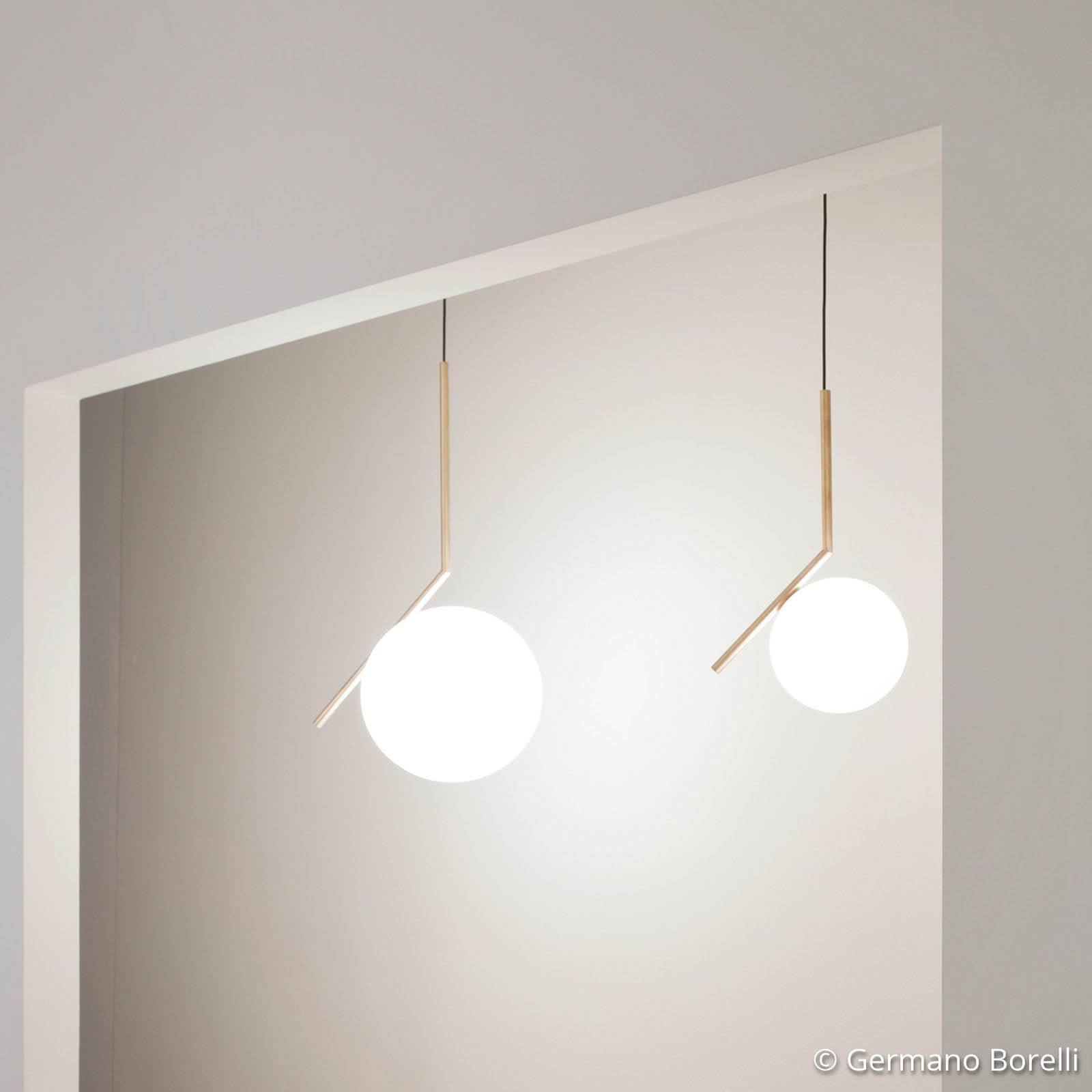 Designerska lampa wisząca FLOS IC S1, mosiądz, polerowany