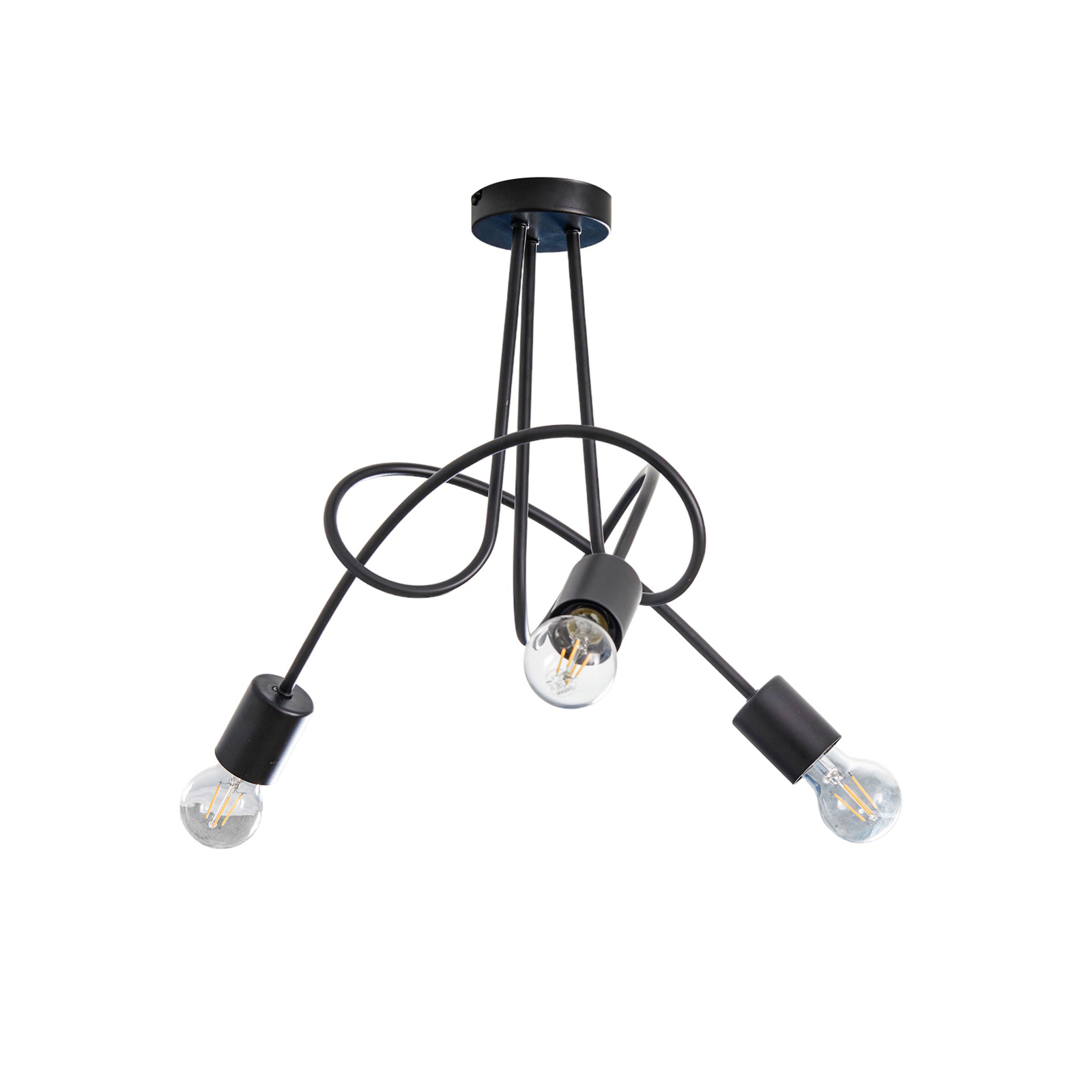 Plafondlamp Tarnow 3-lamps, zwart