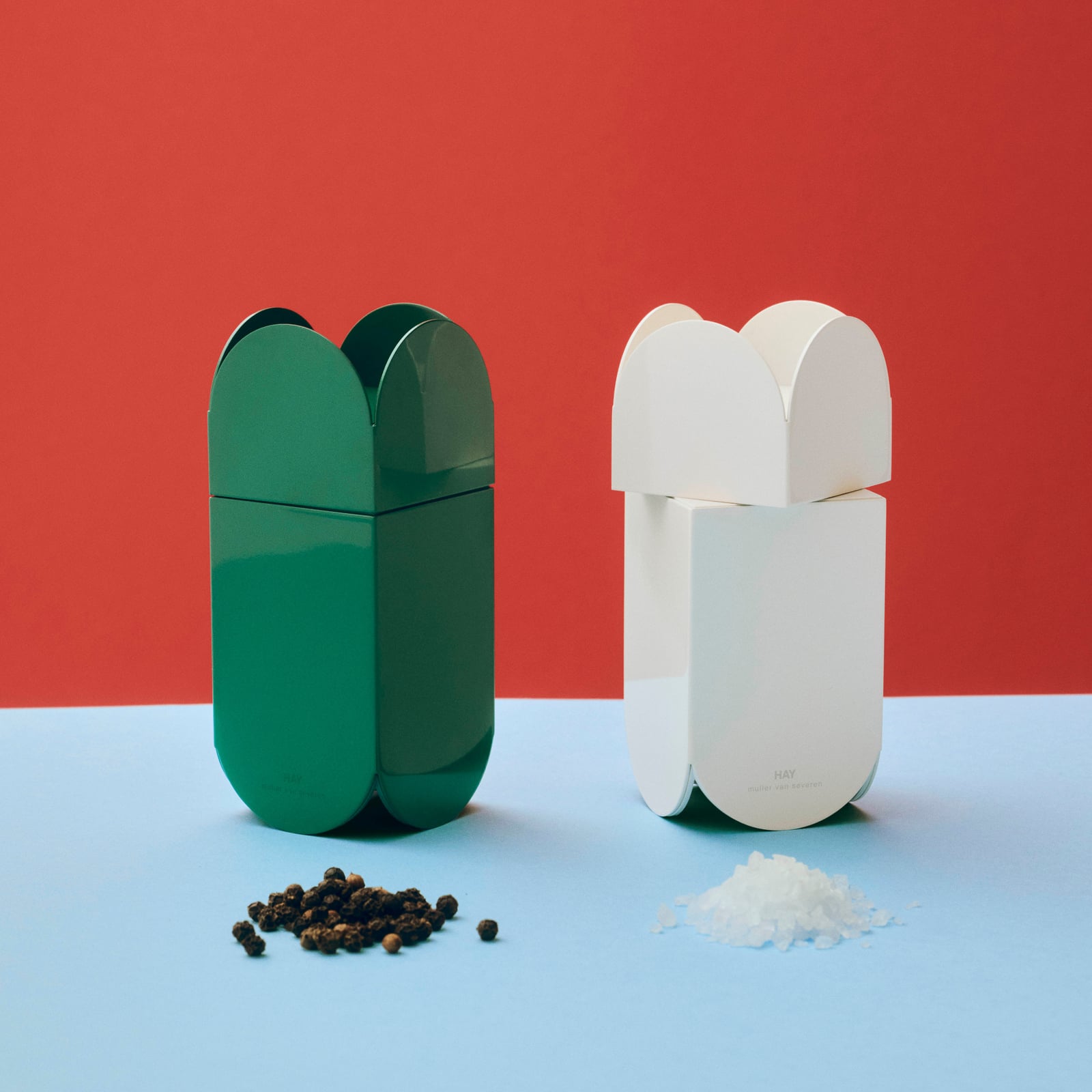 Arcs Salz- und Pfefferstreuer weiß Edelstahl 11 cm - HAY