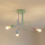 Oxford ceiling light, multicolour, metal, 3-bulb, E27