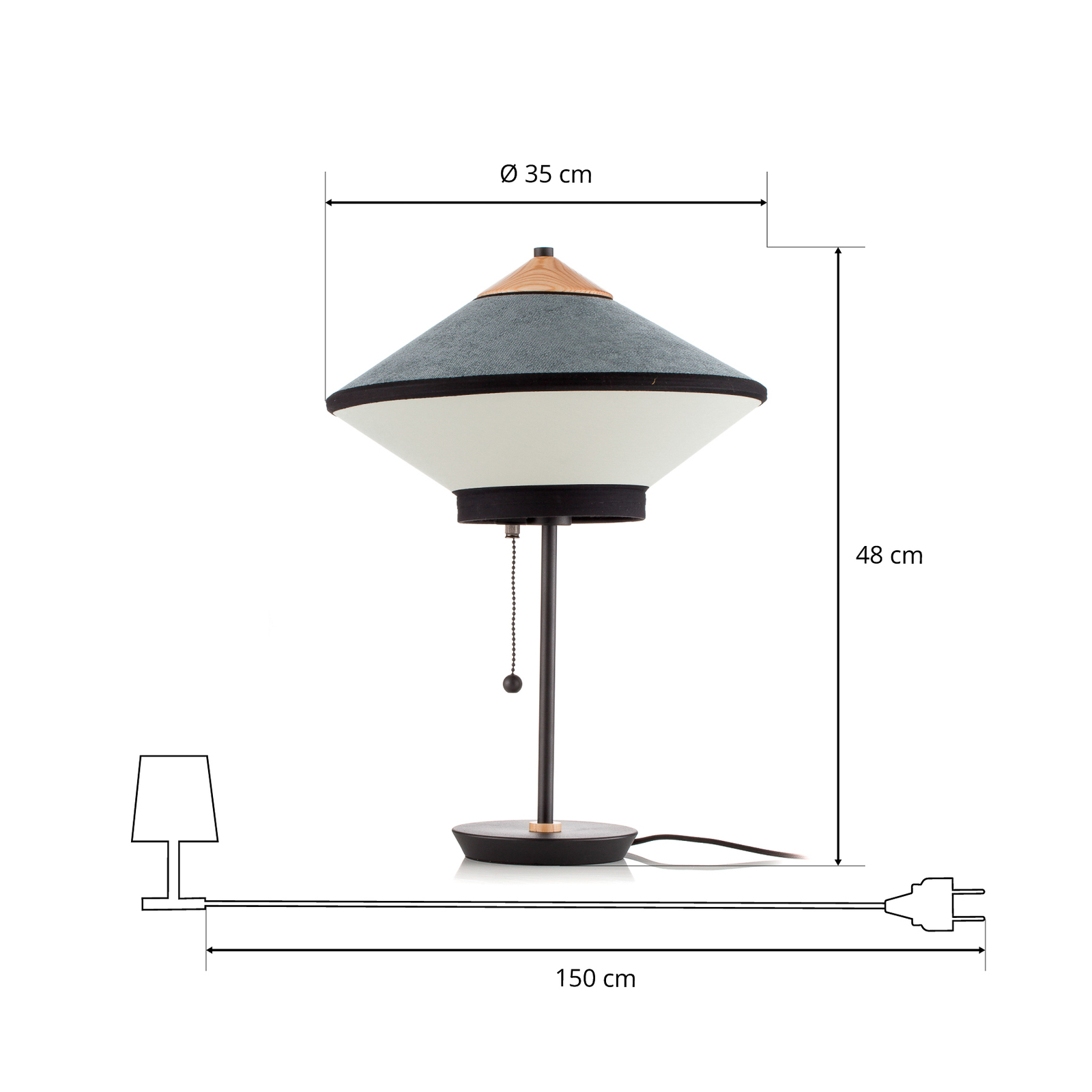 Forestier Cymbal S Tischleuchte, atlantikblau