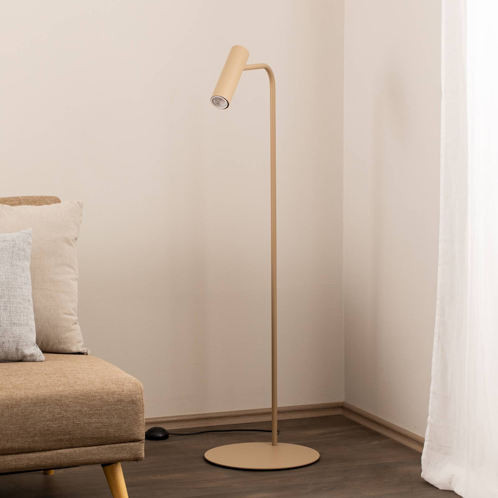 Stehleuchte Axion, beigefarben, Höhe 115 cm, Stahl günstig online kaufen