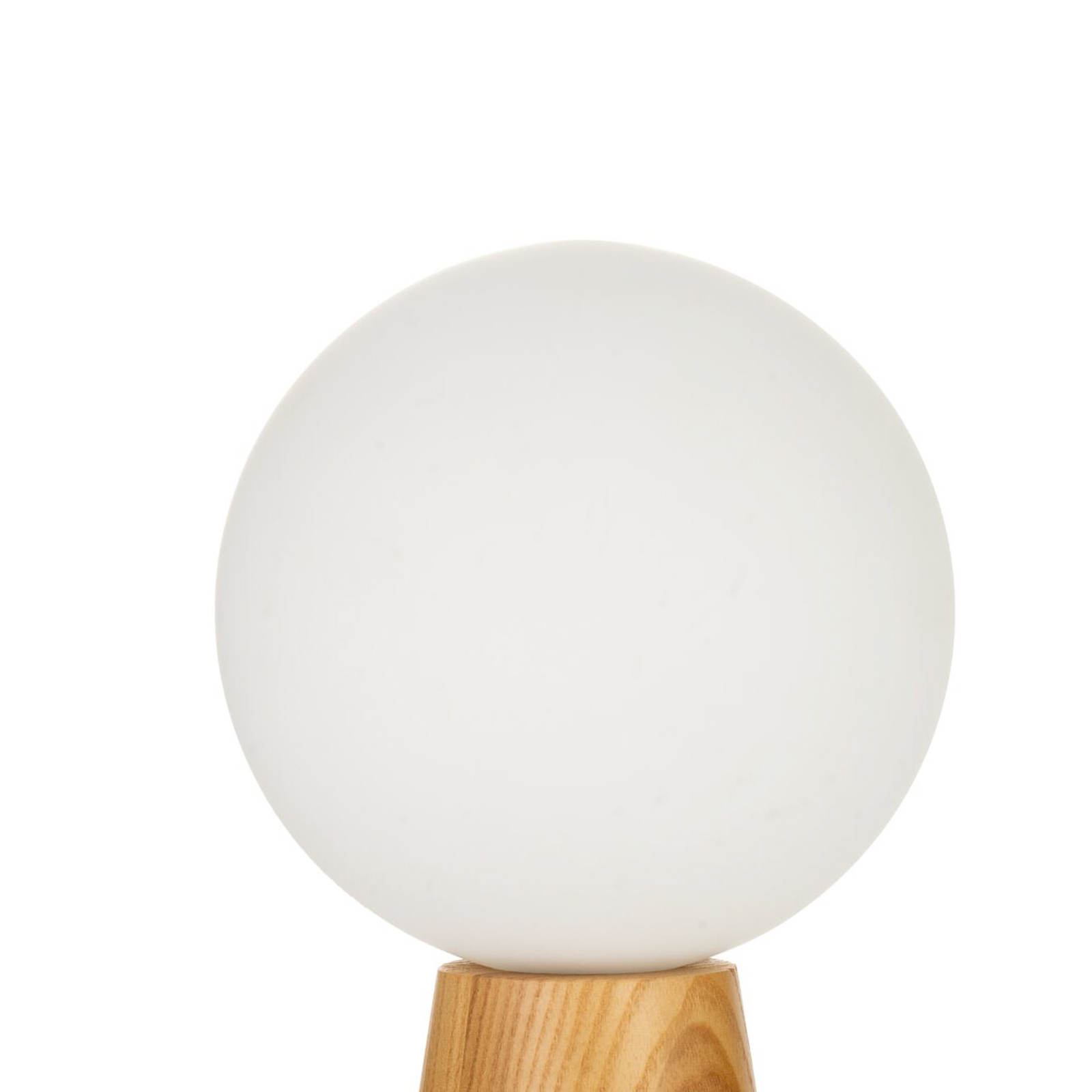 Pauleen Woody Soul tafellamp, houten voet, glasbol