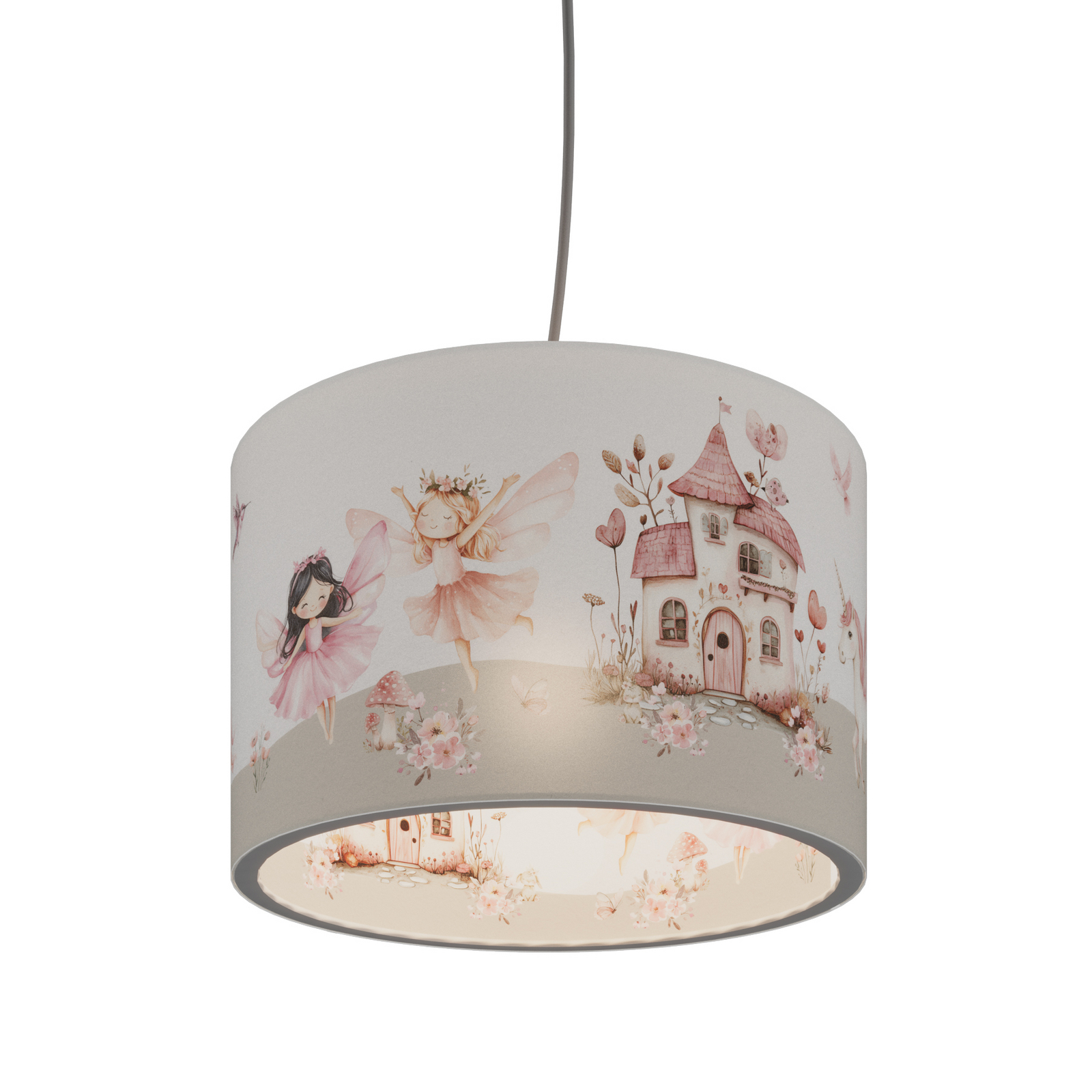 Lampada a sospensione "Feenwelt" bianca/rosa, Ø 38 cm, in plastica Lampada a sospensione "Feenwelt" bianca/rosa, Ø 38 cm, in plastica