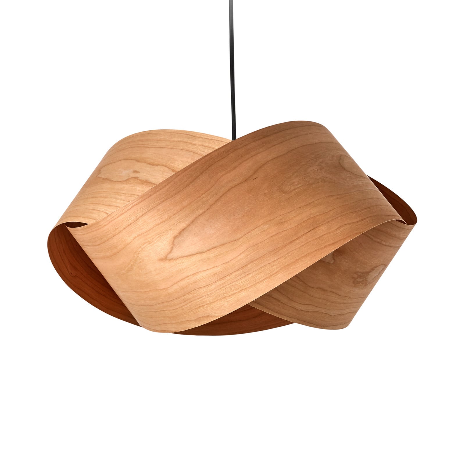 LZF LAMPS Lampă suspendată LZF Nut culoare cireș/nichel lungime 42 cm - Camera de zi / sufragerie - Design - lemn de cireș nichel