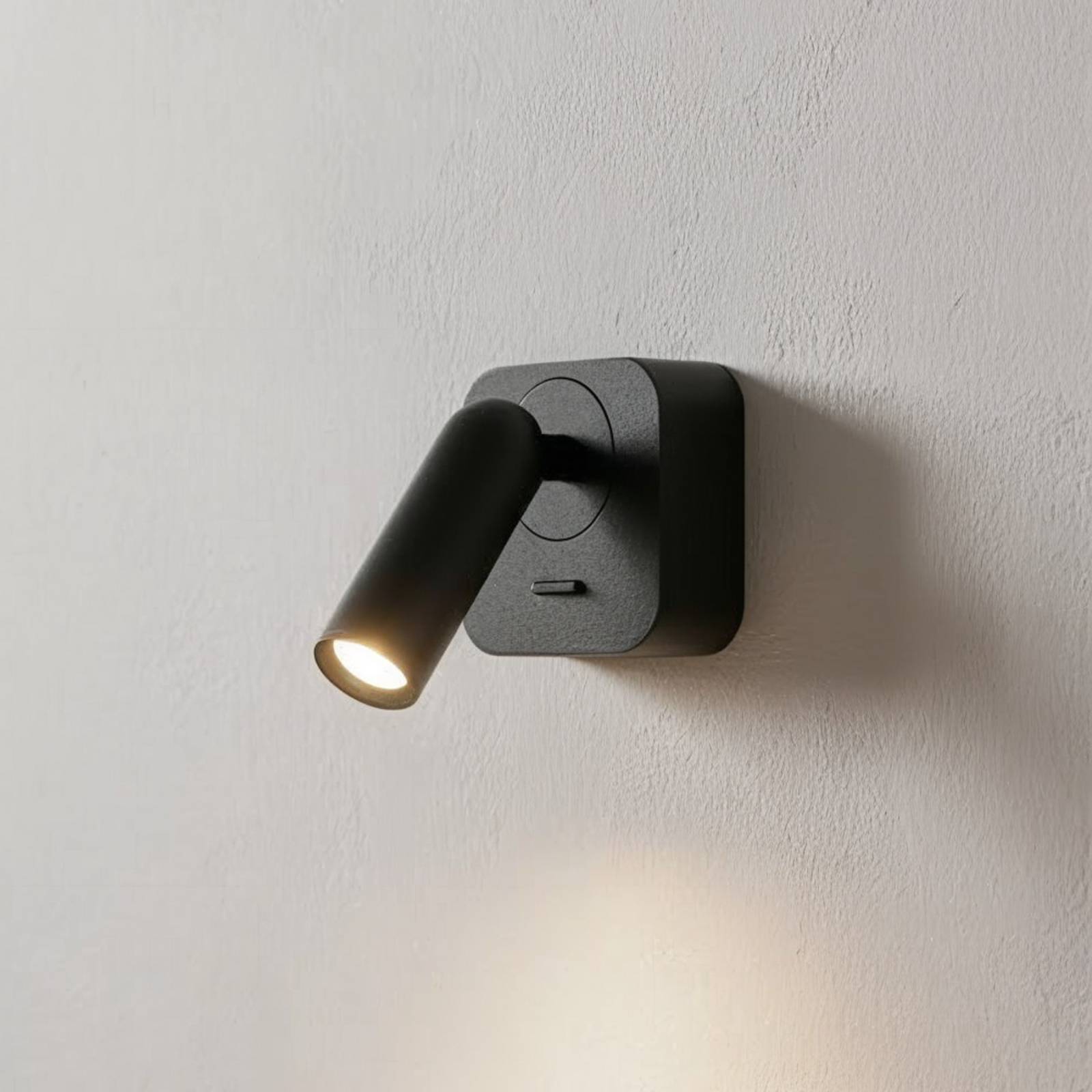 Ideallux Spot mural LED Ideal Lux Bean, noir, largeur 7 cm, métal