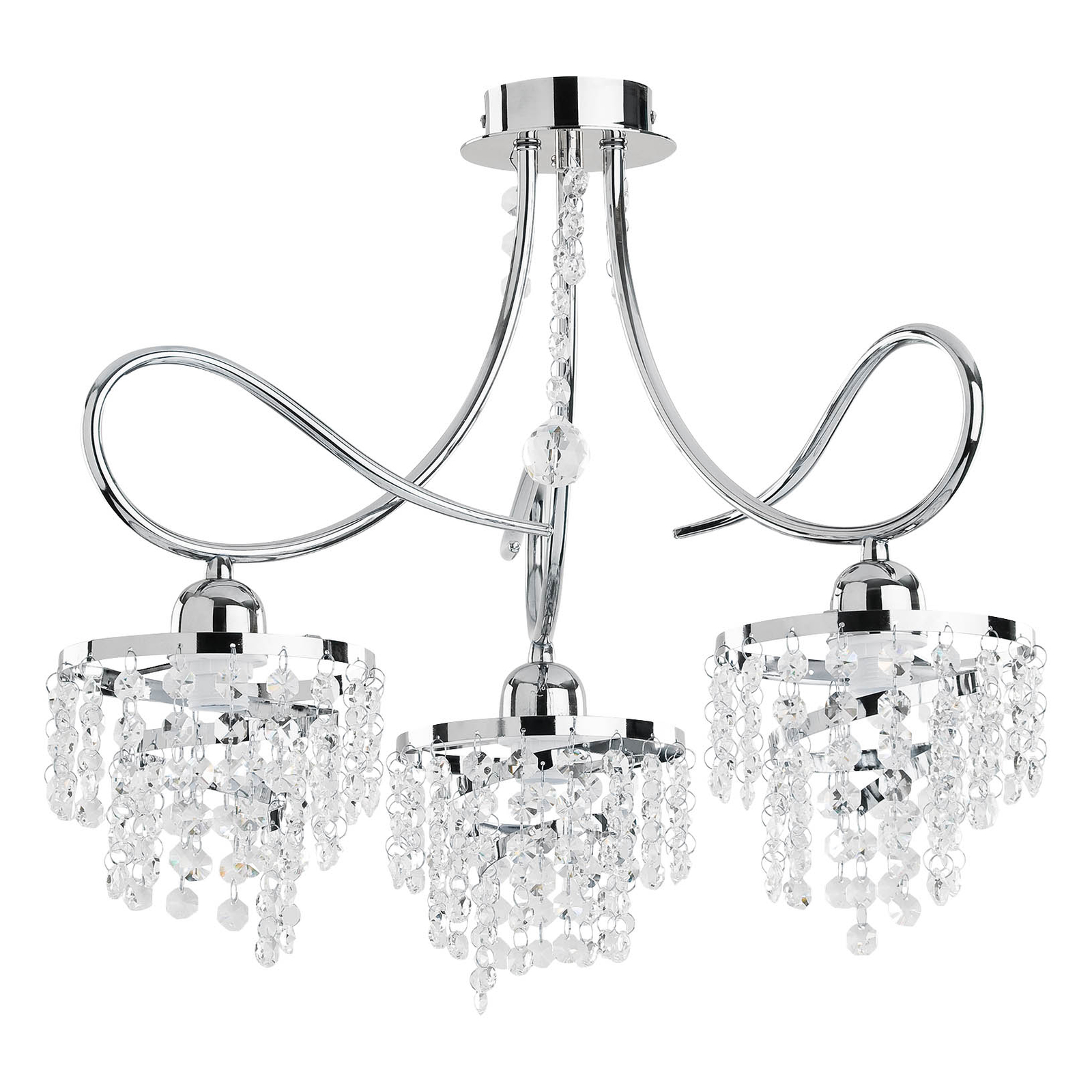 Taklampe Dace 3 lyskilder med glassbeheng