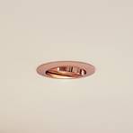 Prios recessed ceiling light Fibur, copper, aluminium, Ø 8.2 cm