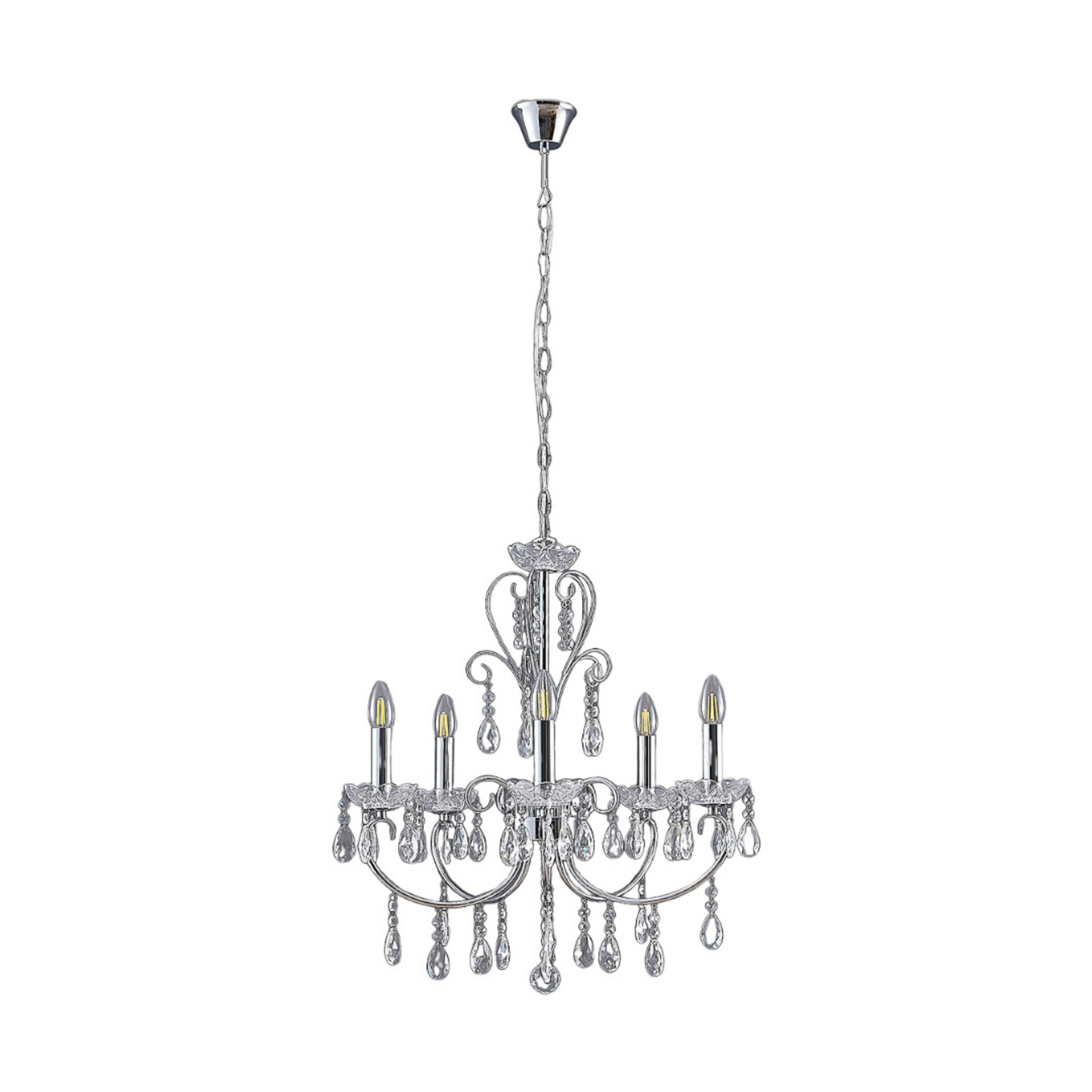 Solveig 5 Hanglamp Chrome/Clear - Lucande