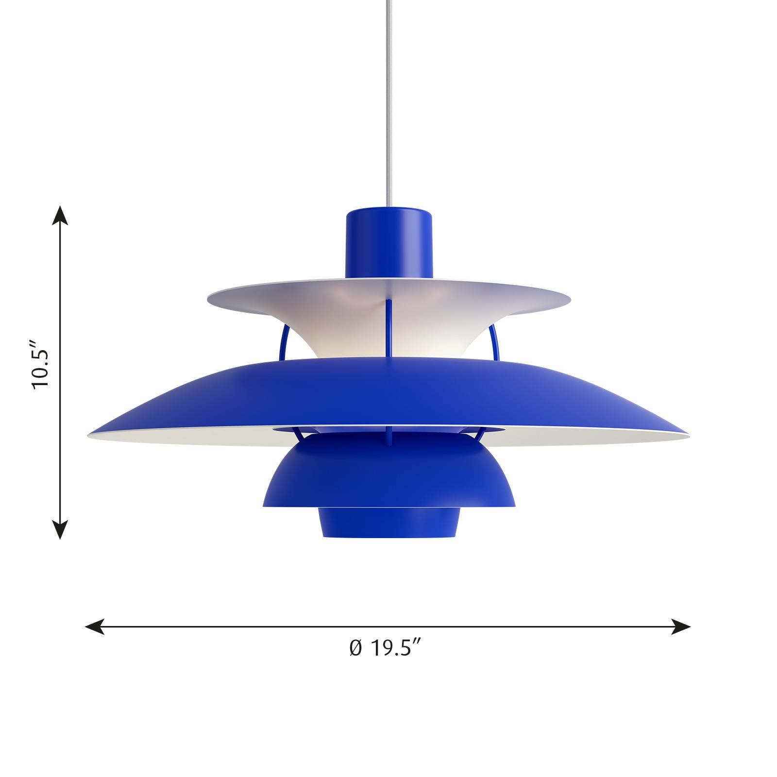 Louis Poulsen PH 5 lampa wisząca niebieska