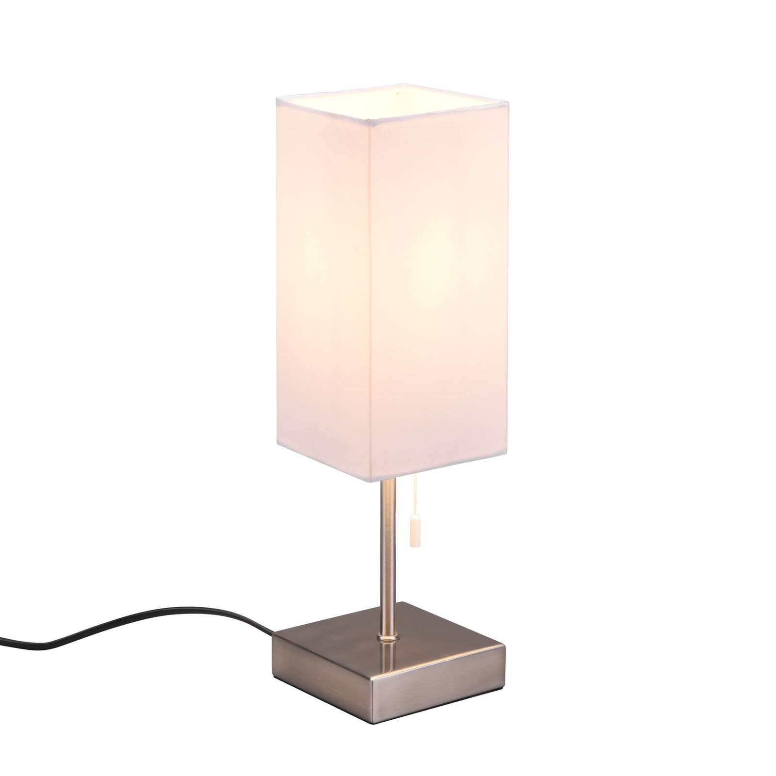 Ole lampă de masă cu port USB, alb/nichel