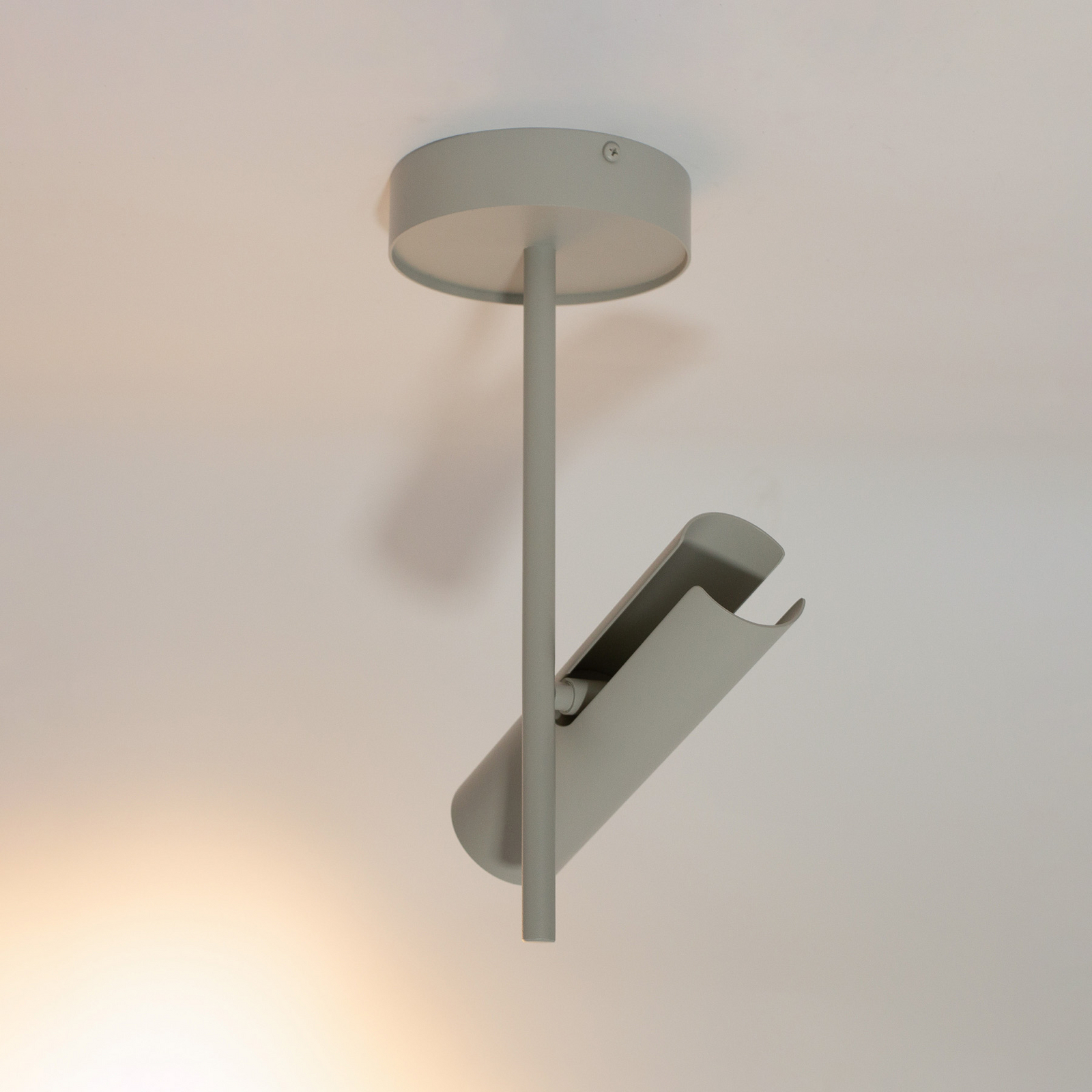 Deckenspot Leda 1, taupe, 1-flammig, Stahl, GU10, Höhe 34 cm
